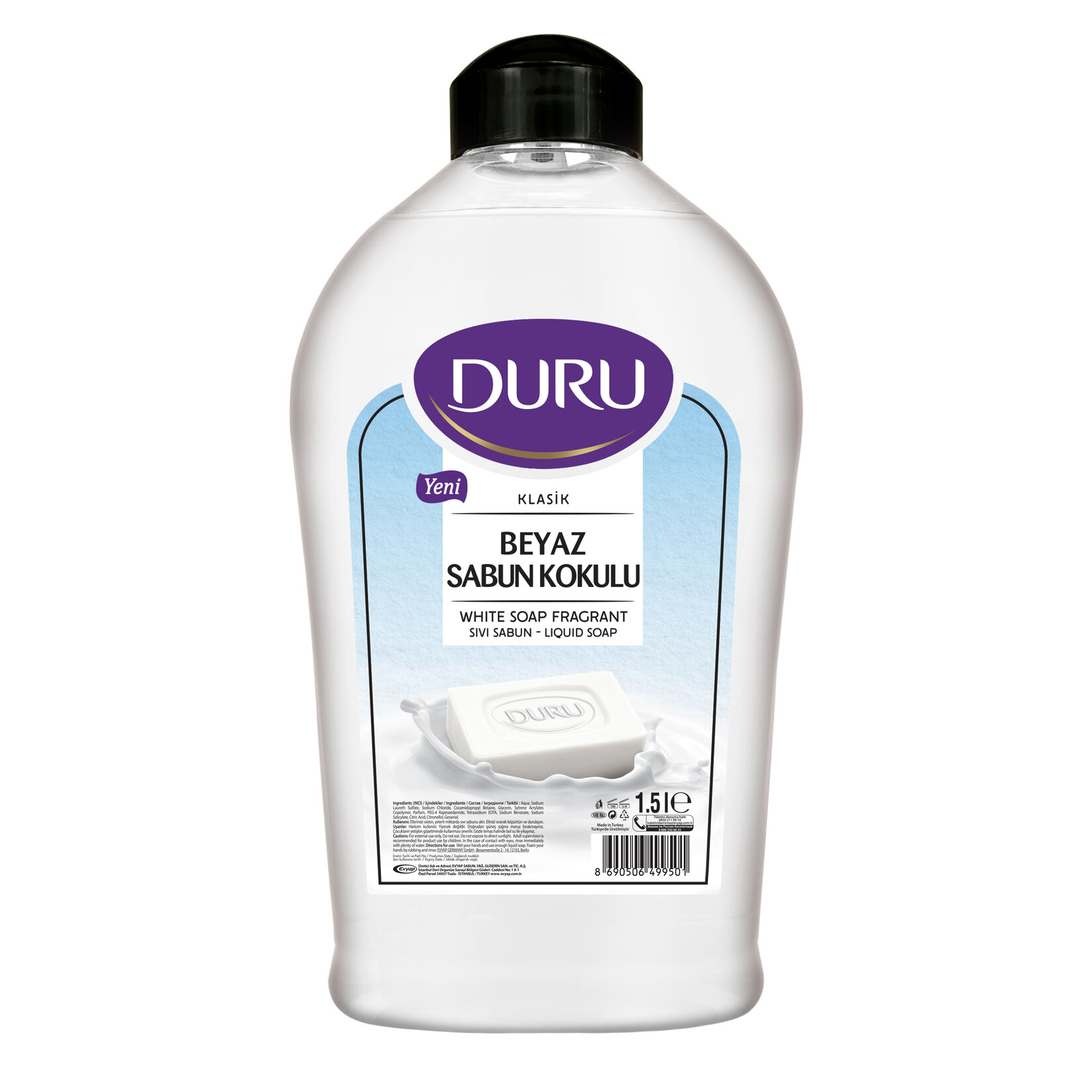 Duru Sıvı Sabun Beyaz Sabun Kokulu 1.5 L