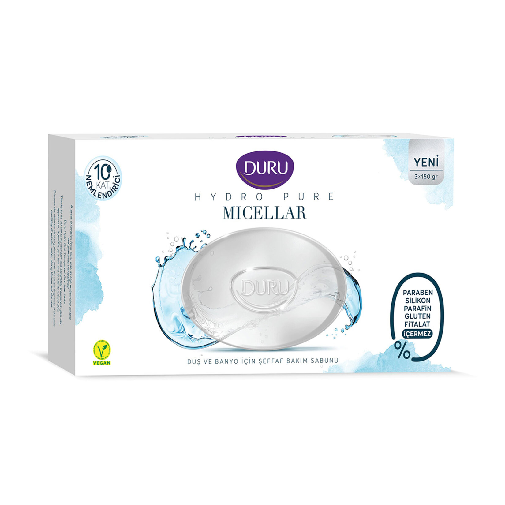 Duru Hydro Pure Micellar Şeffaf Bakım Sabunu 3x150g