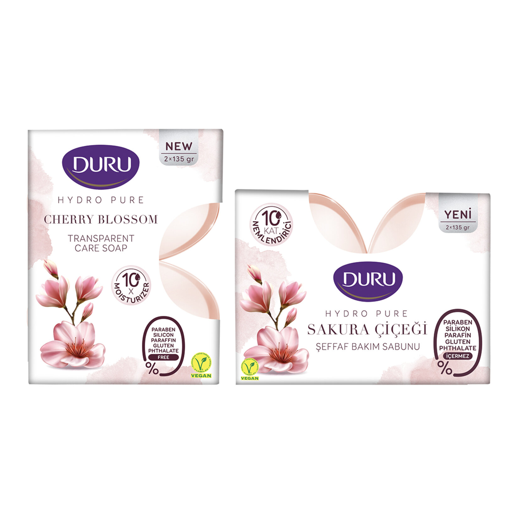 Duru Hydropure Sakura Şeffaf Bakım Sabunu 2*135 G