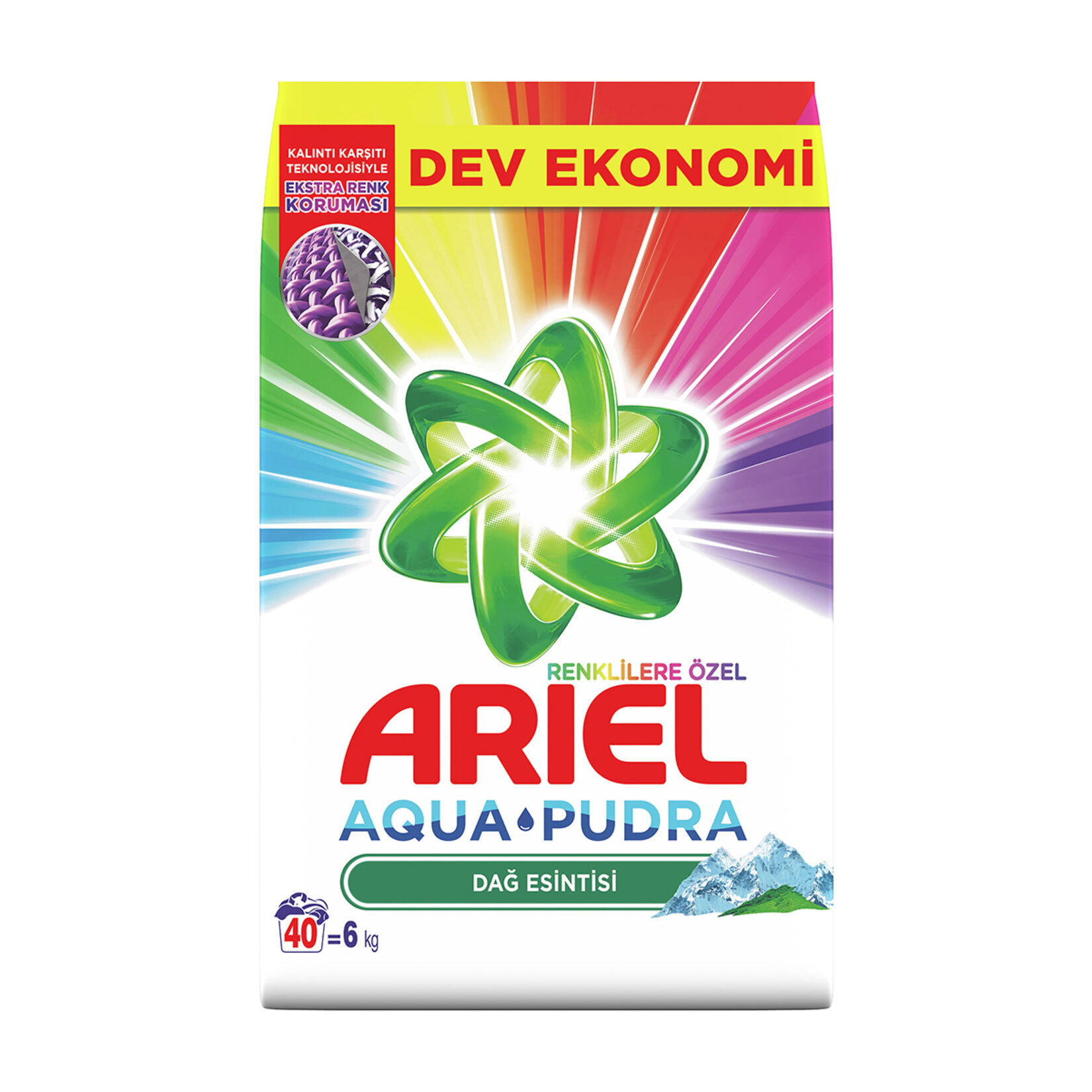 Ariel Dağ Esintisi Renklilere Özel 6 kg AquaPudra Toz Çamaşır Deterjanı