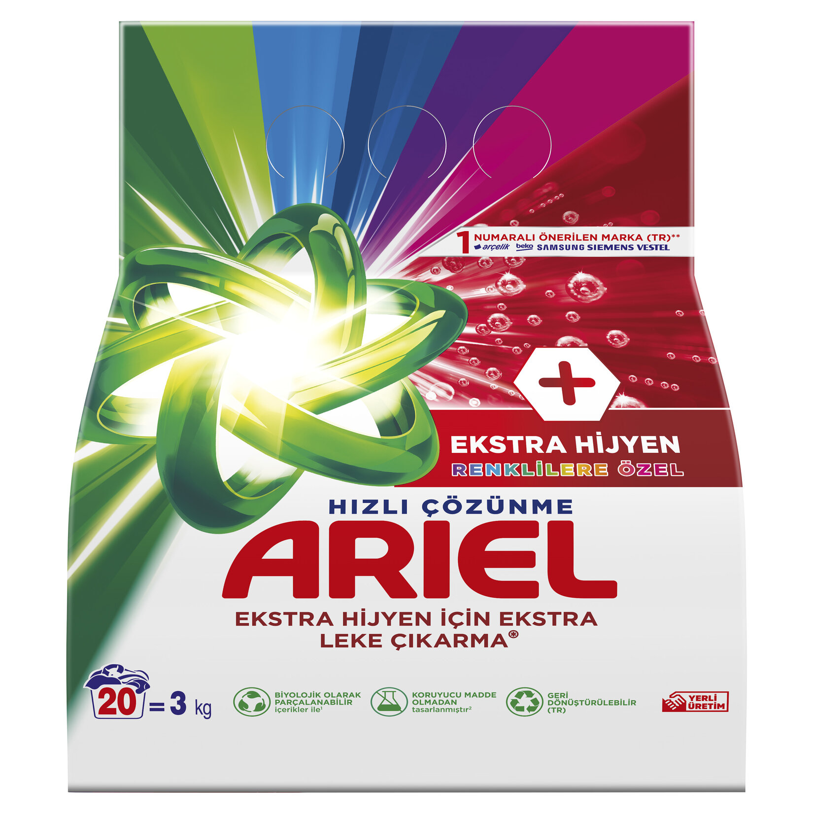 Ariel Oxi Ekstra Hijyen 3Kg 20 Yıkama Renkliler