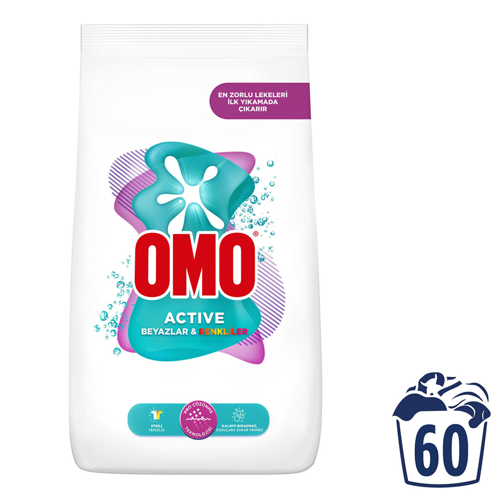 Omo Active Toz Deterjan Renkliler & Beyazlar 9 Kg
