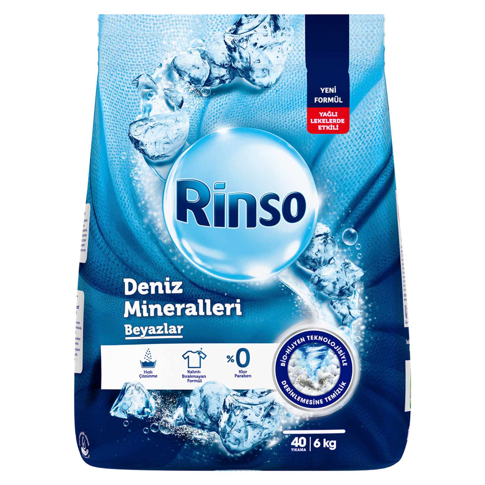 Rinso Toz Çamaşır Deterjanı Deniz Mineralleri Beyazlar İçin Derinlemesine Temizlik 6 KG