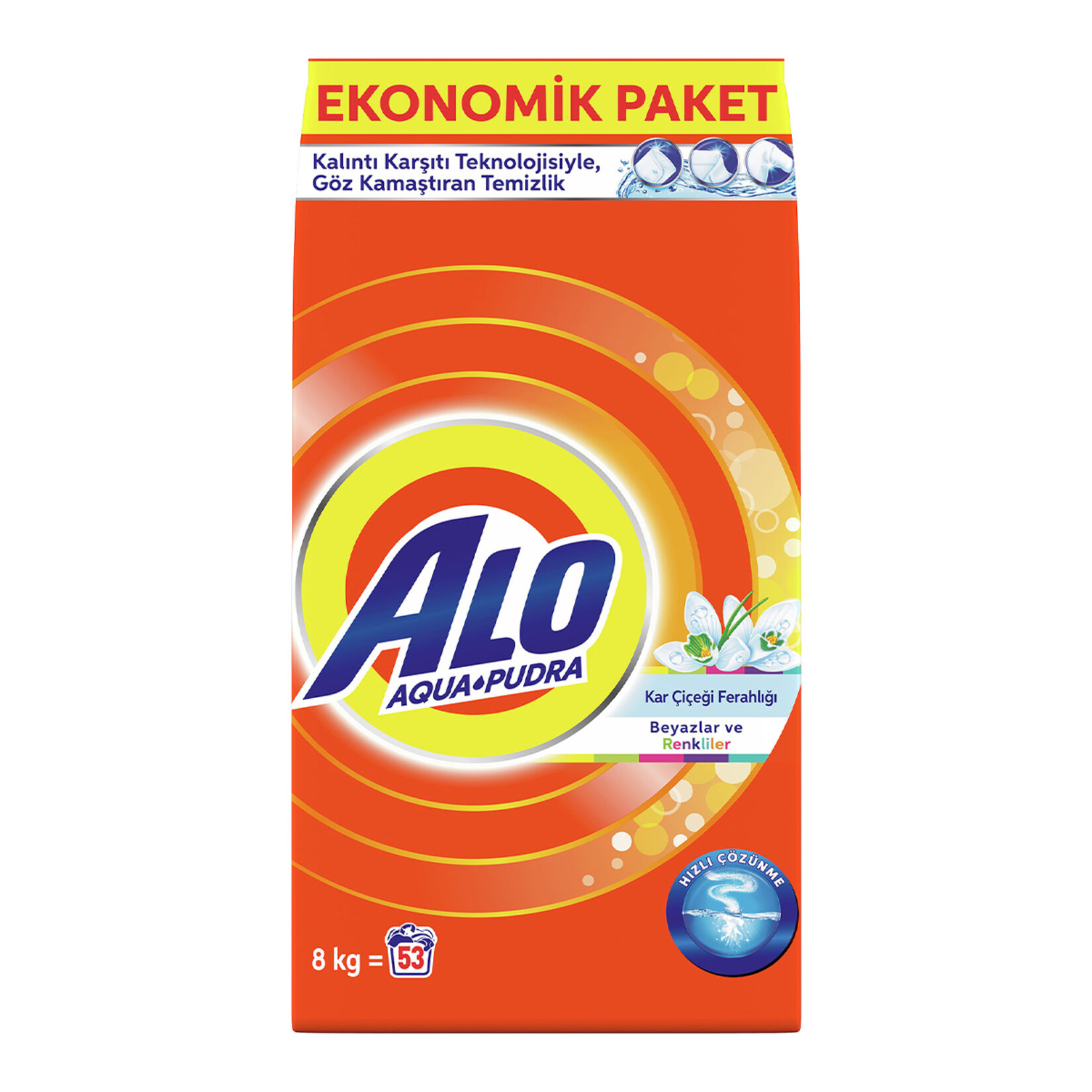 Alo Kar Çiçeği Ferahlığı AquaPudra Toz Çamaşır Deterjanı 8Kg