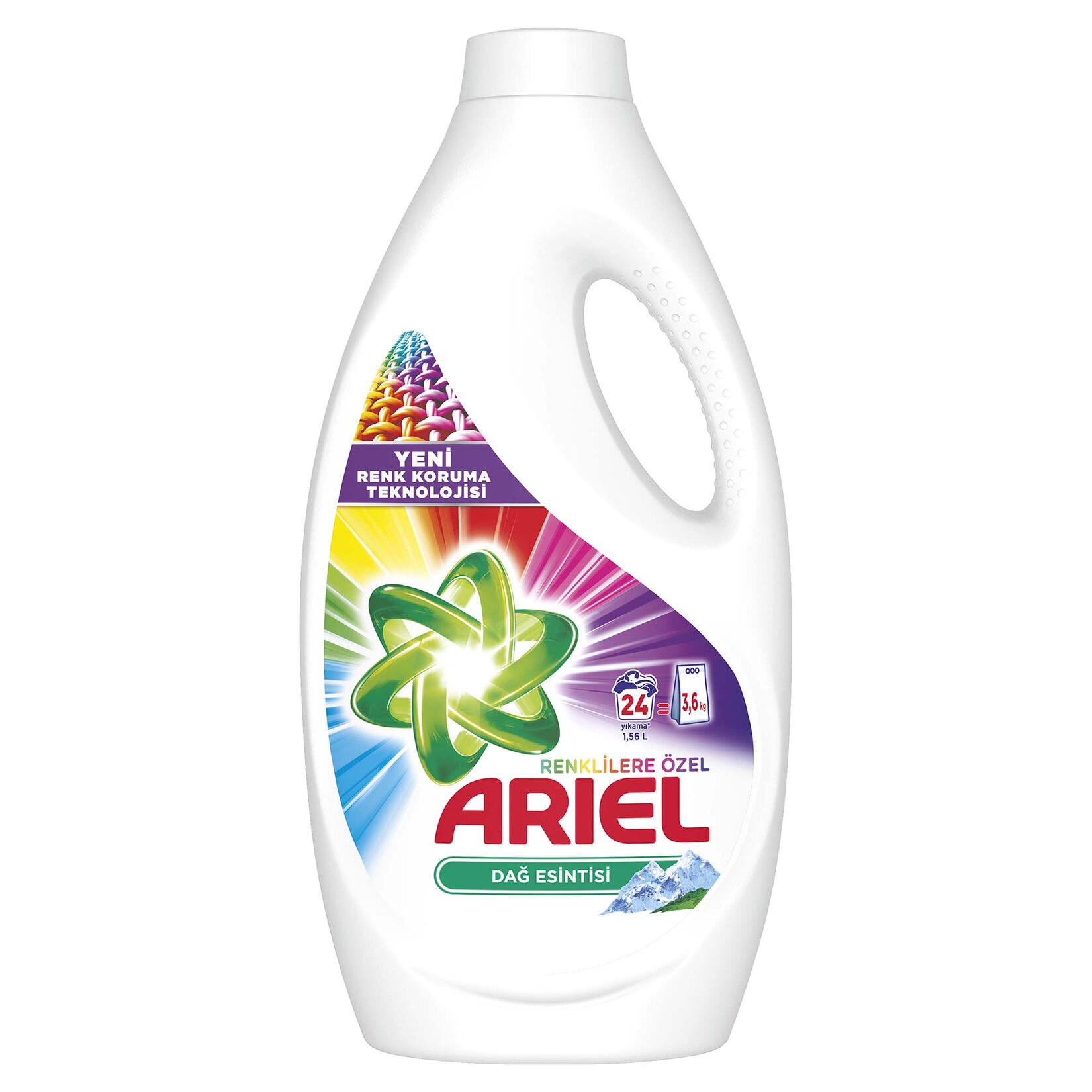 Ariel 24 Yıkama Sıvı Çamaşır Deterjanı Dağ Esintisi Renkliler İçin
