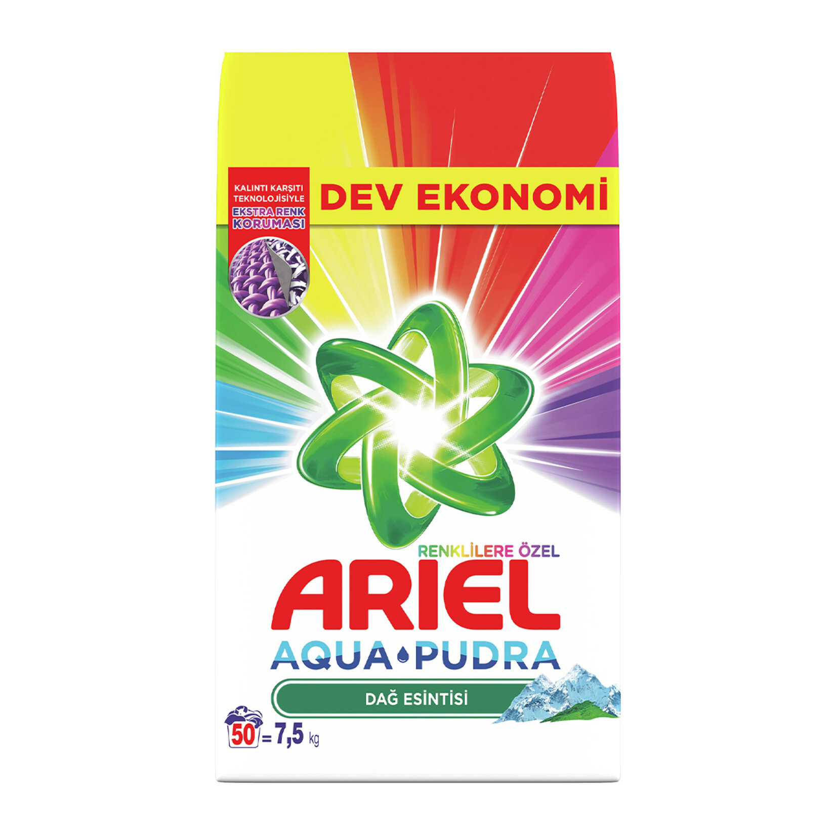 Ariel Dağ Esintisi Renklilere Özel 7,5 kg AquaPudra Toz Çamaşır Deterjanı