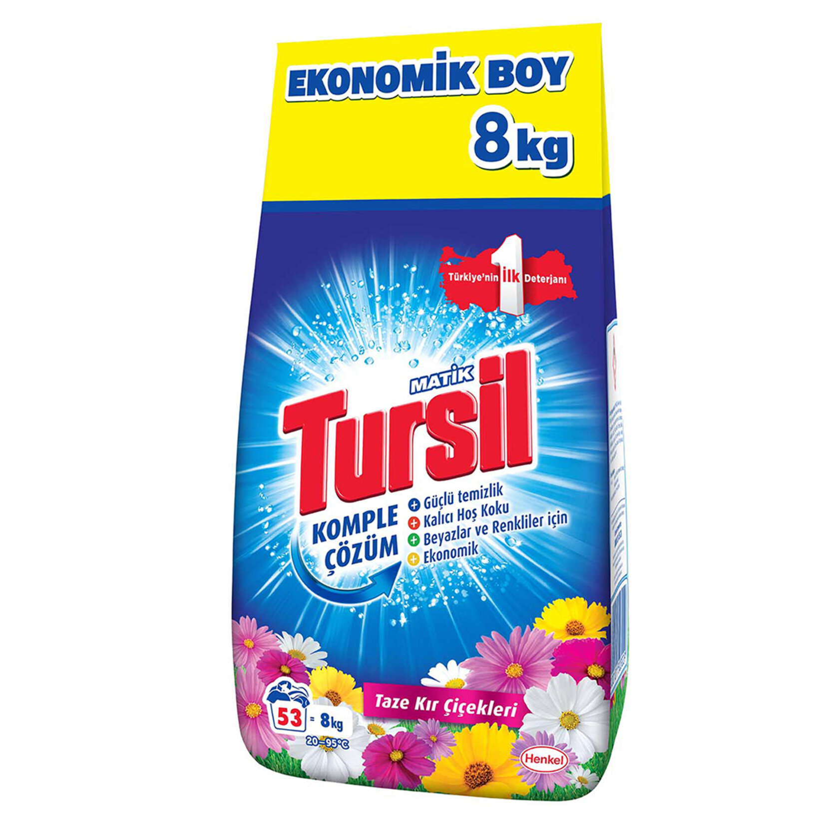 Tursilmatik Toz Çamaşır Deterjanı 8kg (53 Yıkama) Kır Çiçekleri