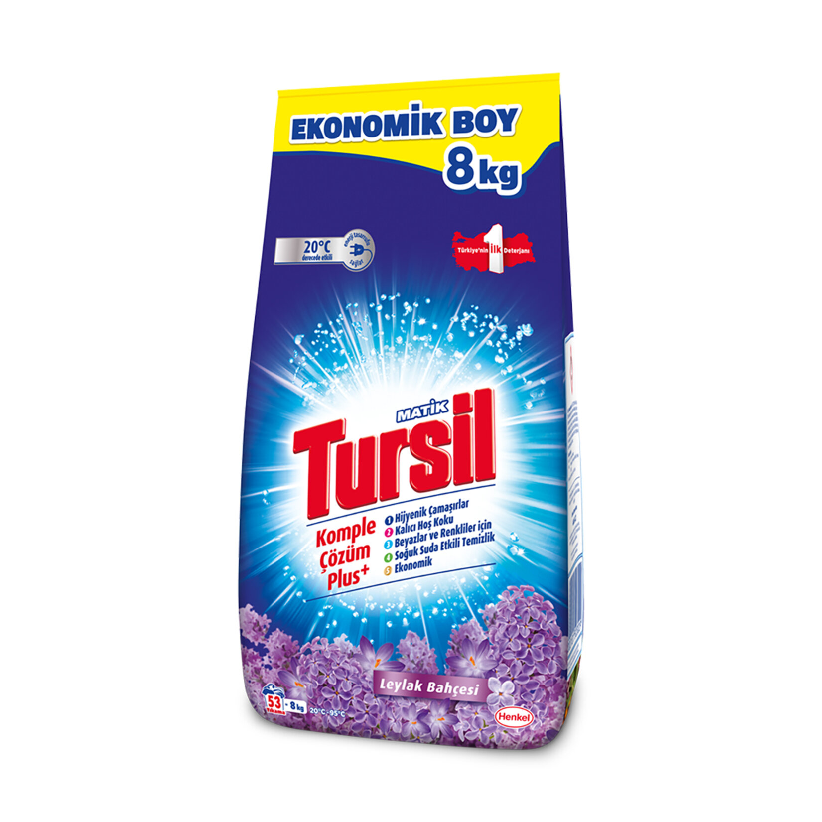 Tursilmatik Toz Çamaşır Deterjanı 8kg (53 Yıkama) Leylak Bahçesi