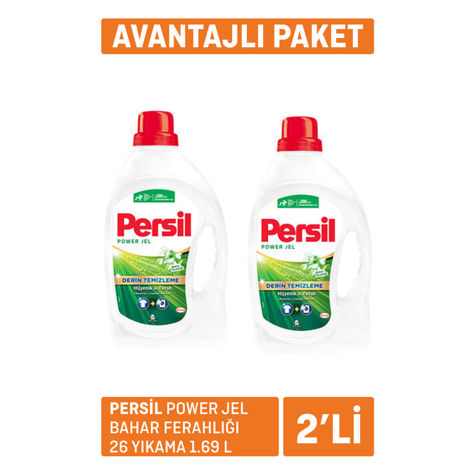 Persil Power Jel Bahar Ferahlığı 26 Yıkama 1690 ml x 2 Adet