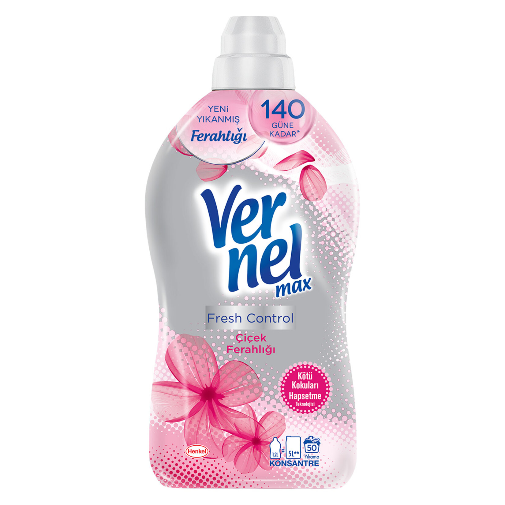 Vernel Max Konsantre Çamaşır Yumuşatıcısı 1200ml (50 Yıkama) Çiçek Ferahlığı