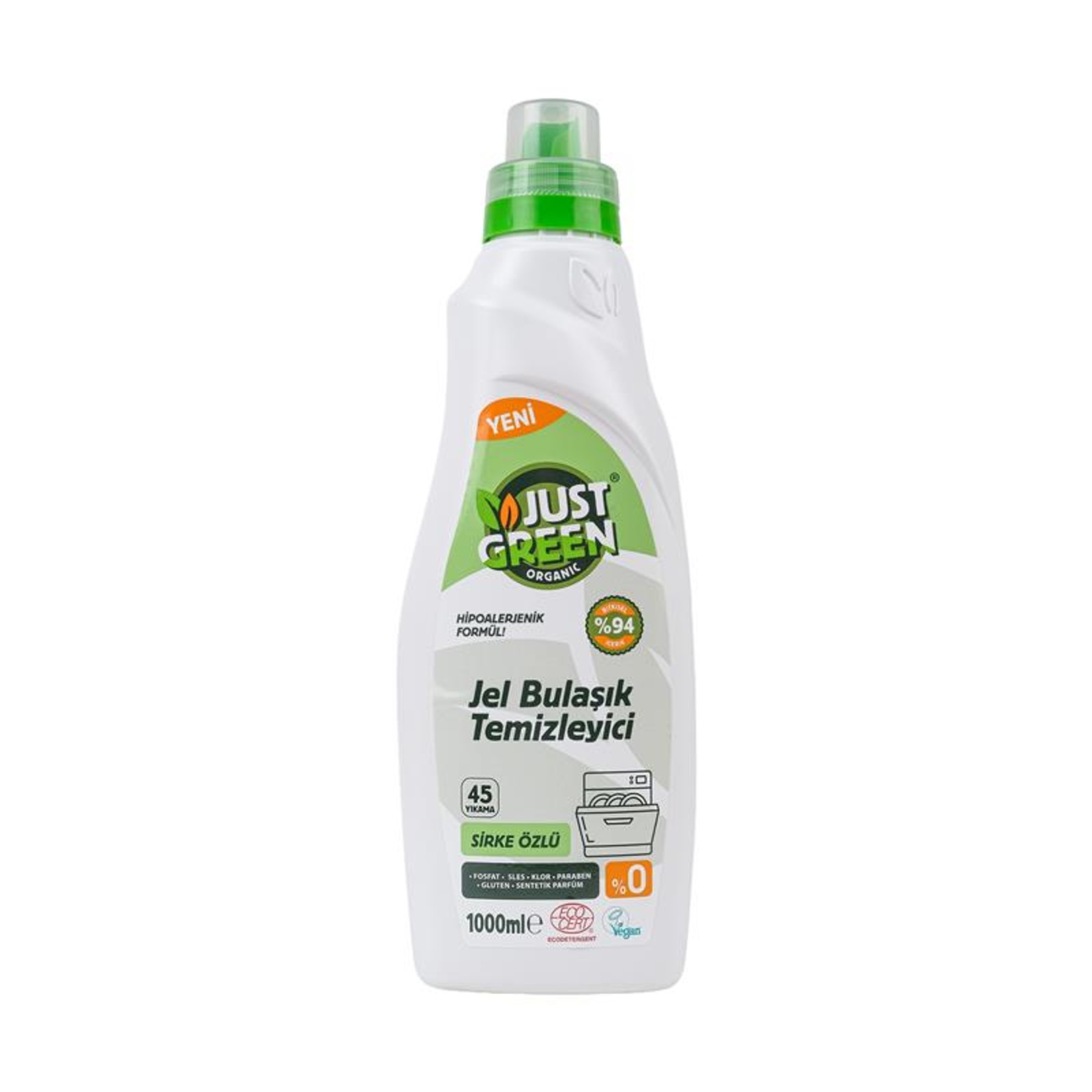 Just Green Organik Bulaşık Makinesi Jeli 45 Yıkama 1 L