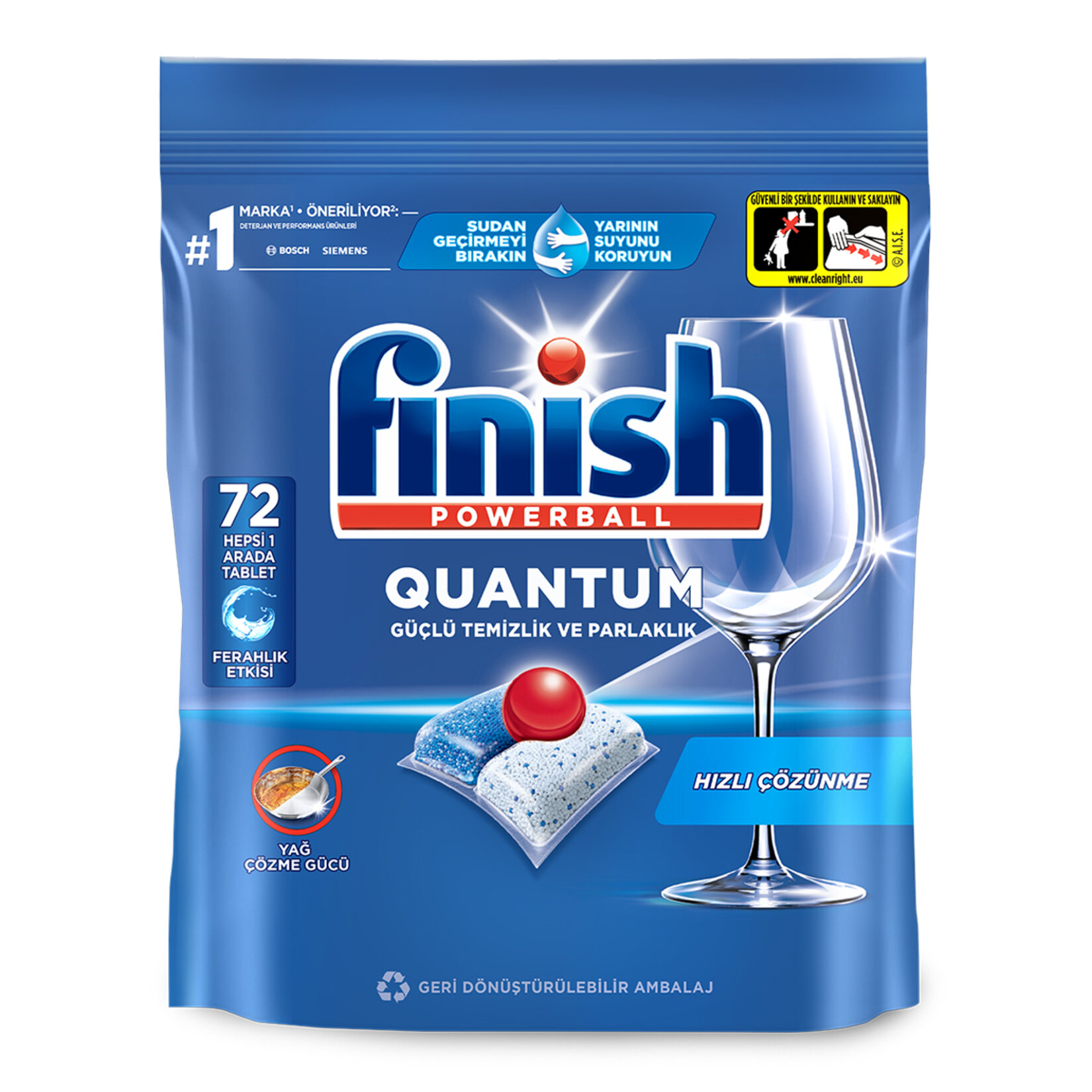 Finish Quantum Hepsi 1 Arada Bulaşık Makinesi Tableti 72'li 748G