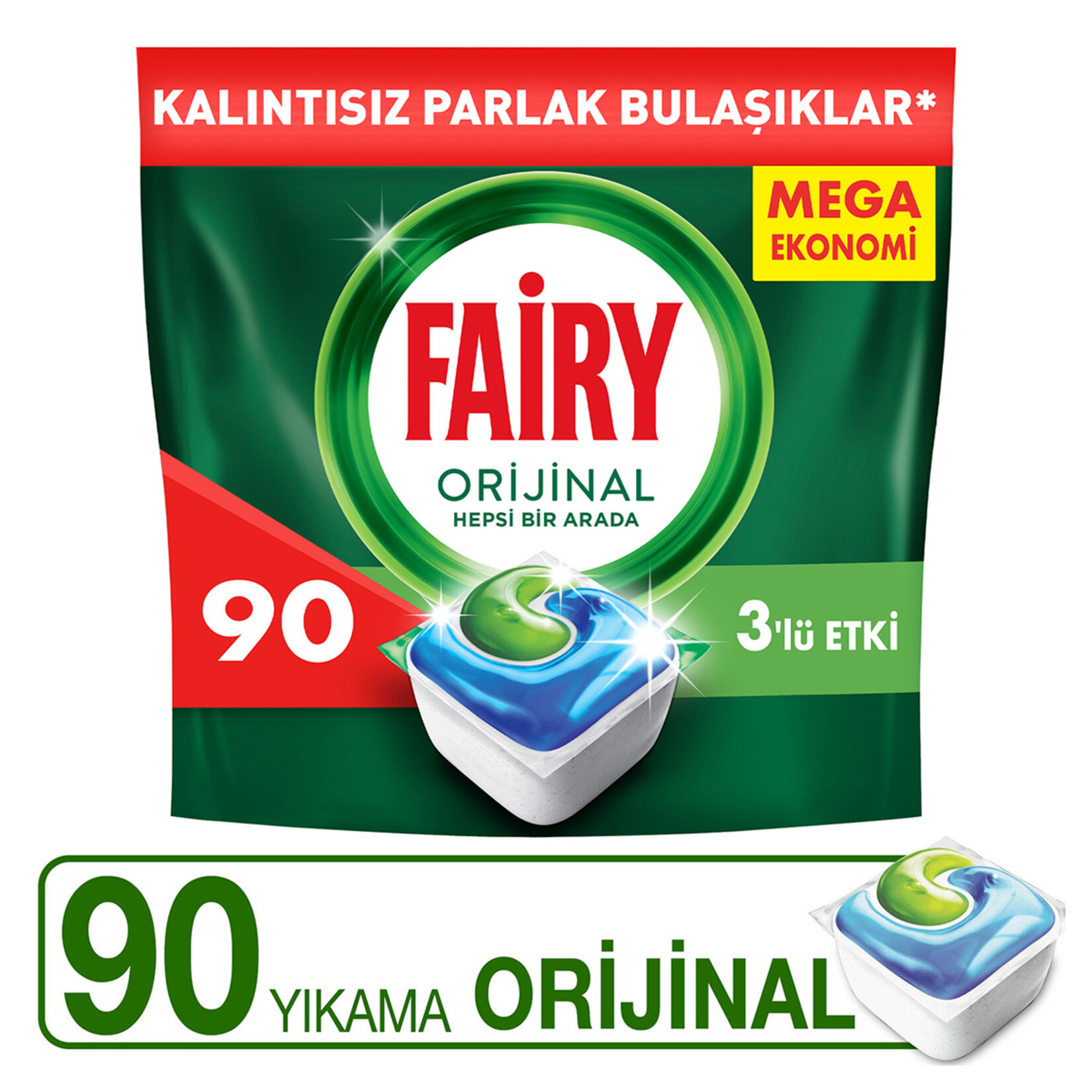 Fairy Hepsi Bir Arada 90 Yıkama Bulaşık Makinesi Deterjanı Kapsülü Orijinal Özel Seri