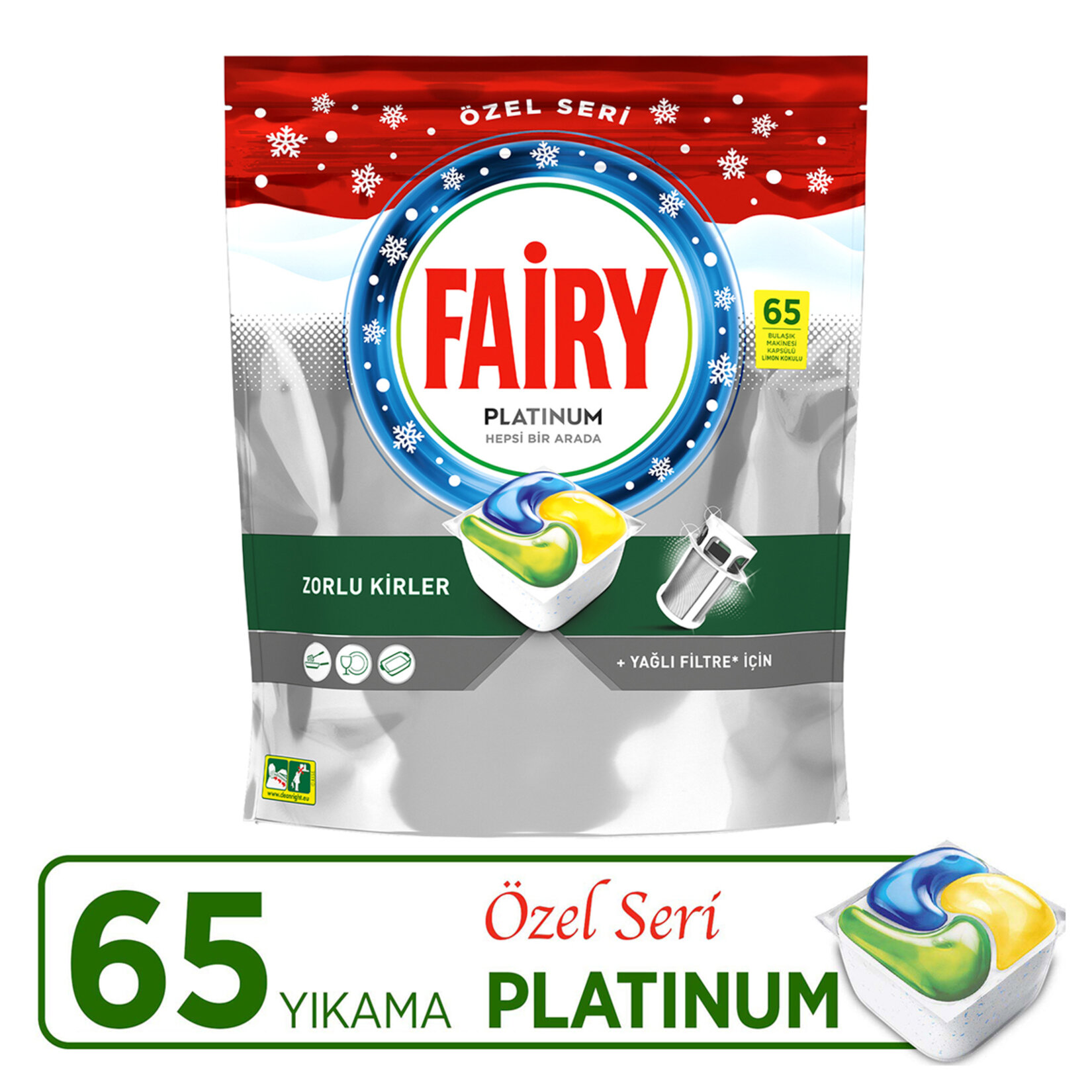 Fairy Platinum Özel Seri 65 Yıkama Bulaşık Makinesi Kapsülü