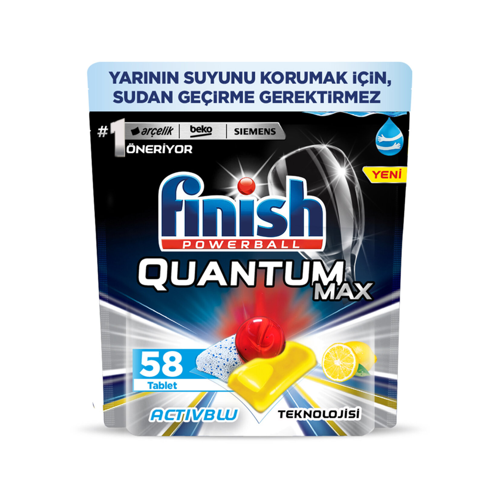 Finish Quantum Max 58 Kapsül Bulaşık Makinesi Deterjan Limon