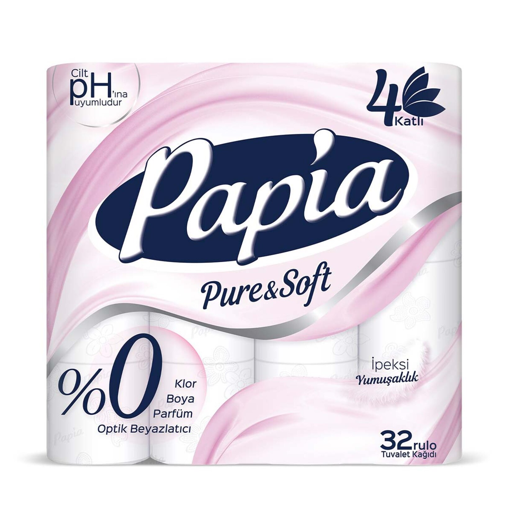 Papia Pure&soft 4 Katlı Tuvalet Kağıdı 32'Li