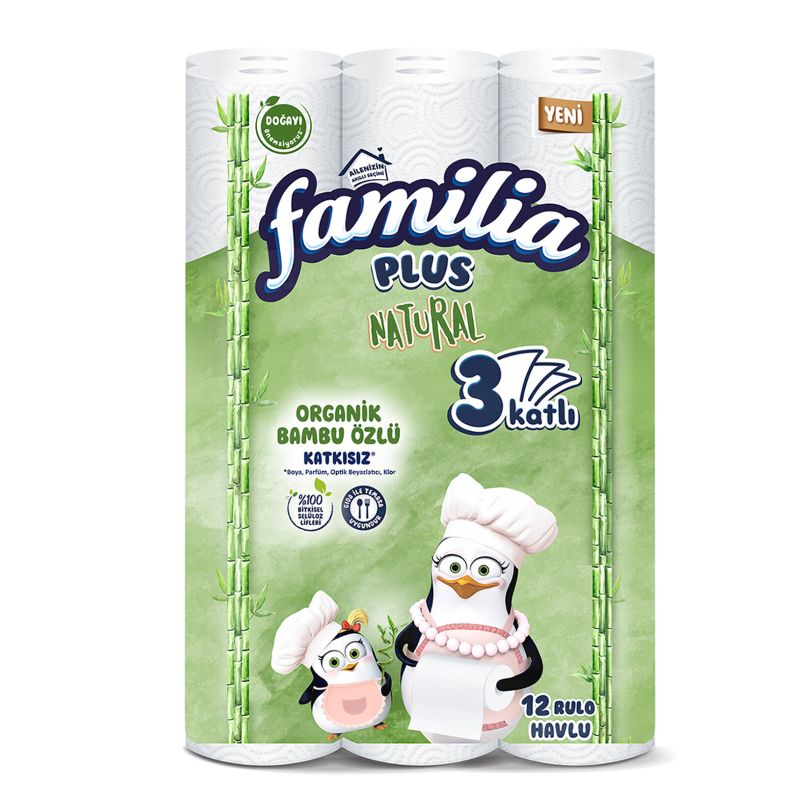 Familia Plus Natural Havlu 12'li