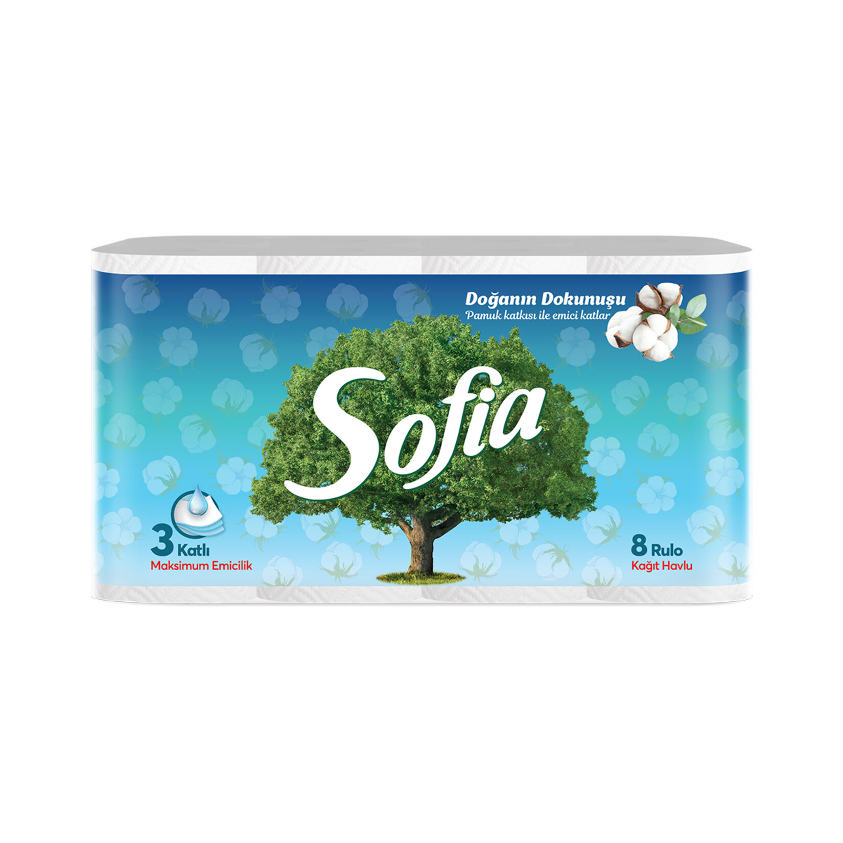 Sofıa Pamuk Katkılı 8Li Kağıt Havlu