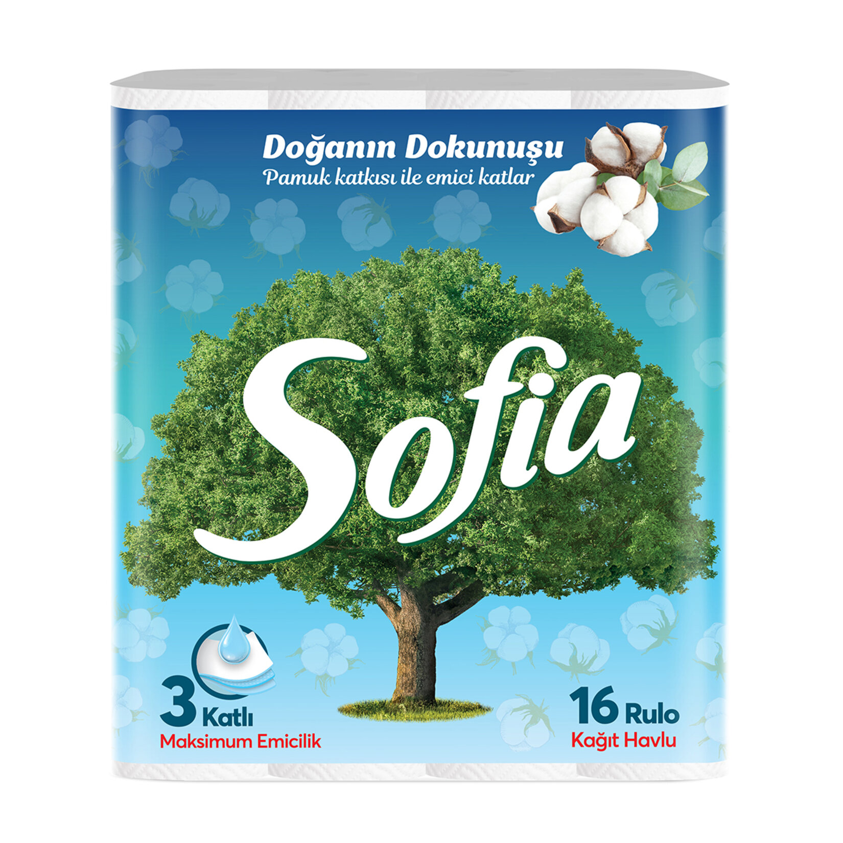 Sofia Pamuk Katkılı Kağıt Havlu 16'lı