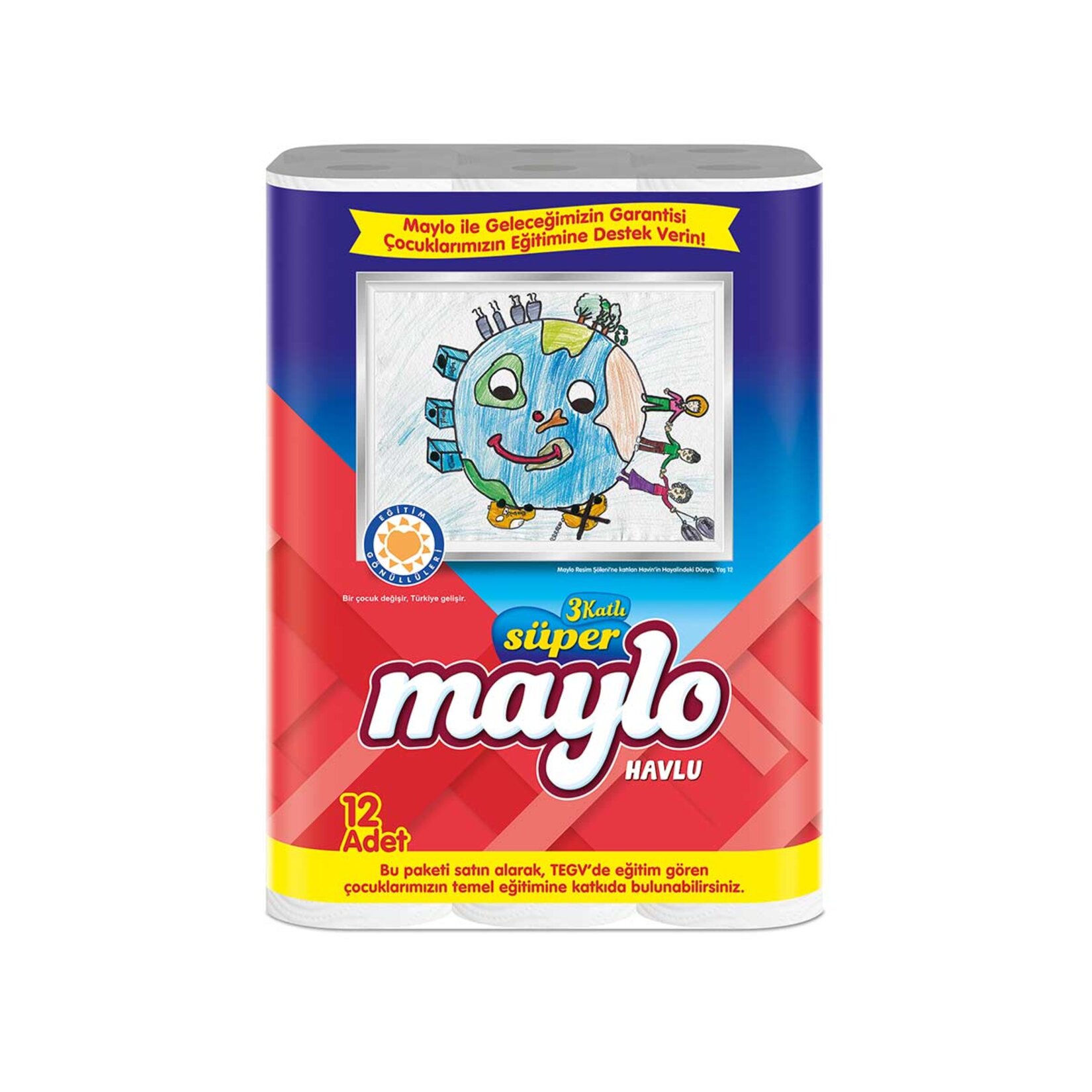 Maylo 3 Katlı Kağıt Havlu 12'Li