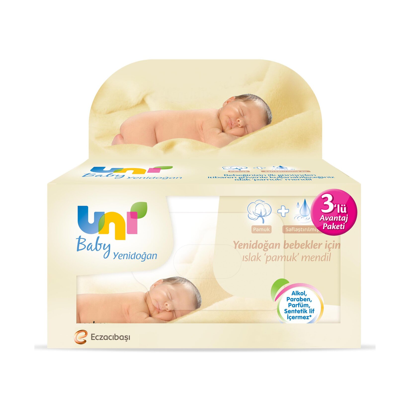 Uni Baby Yenidoğan Islak Havlu 3X40 Adet