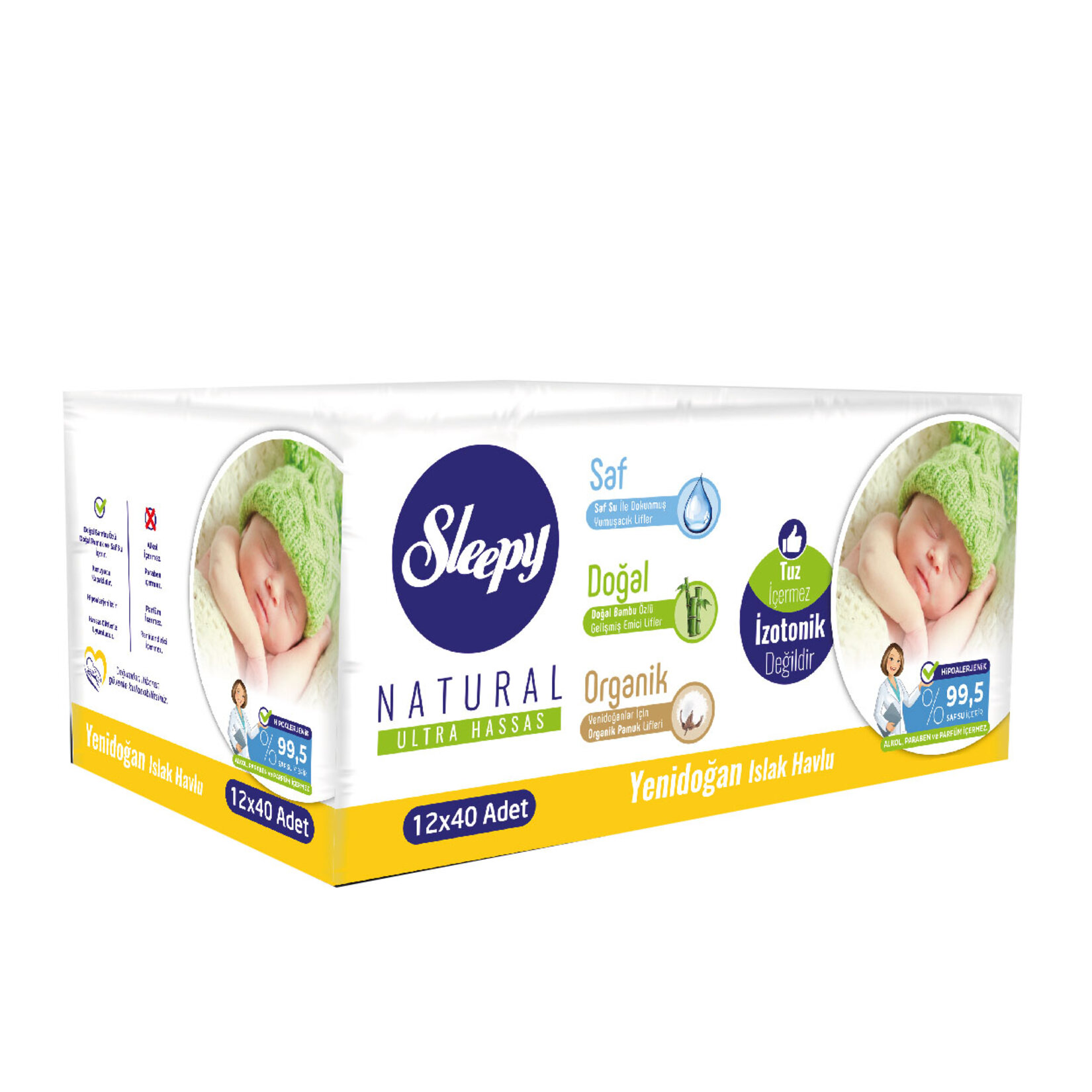 Sleepy Natural Yenidoğan Islak Havlu 12X40 Adet