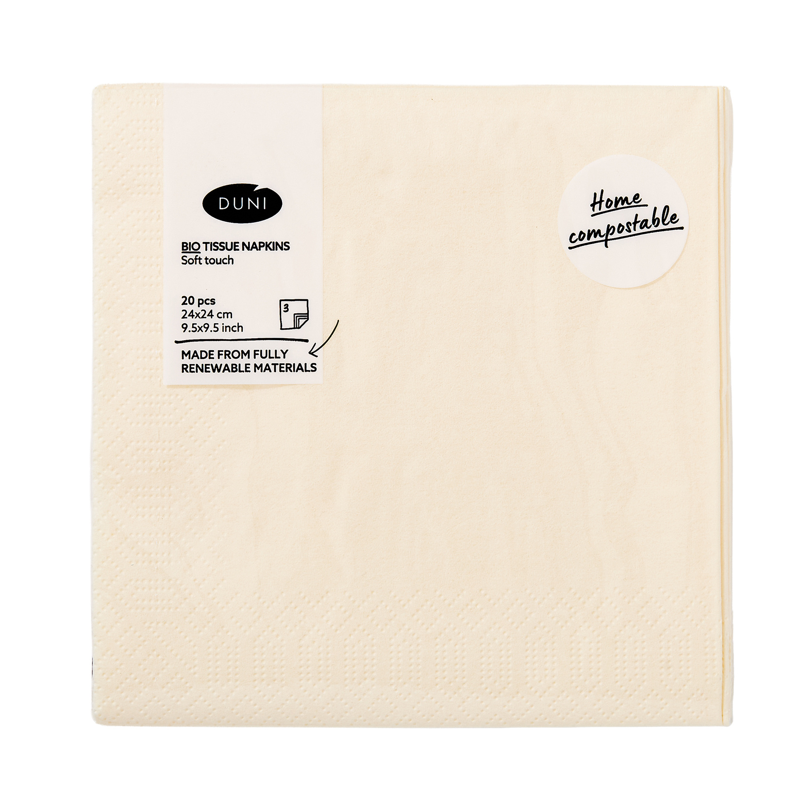 Duni Peçete 24 x 24 Cm White 20'li