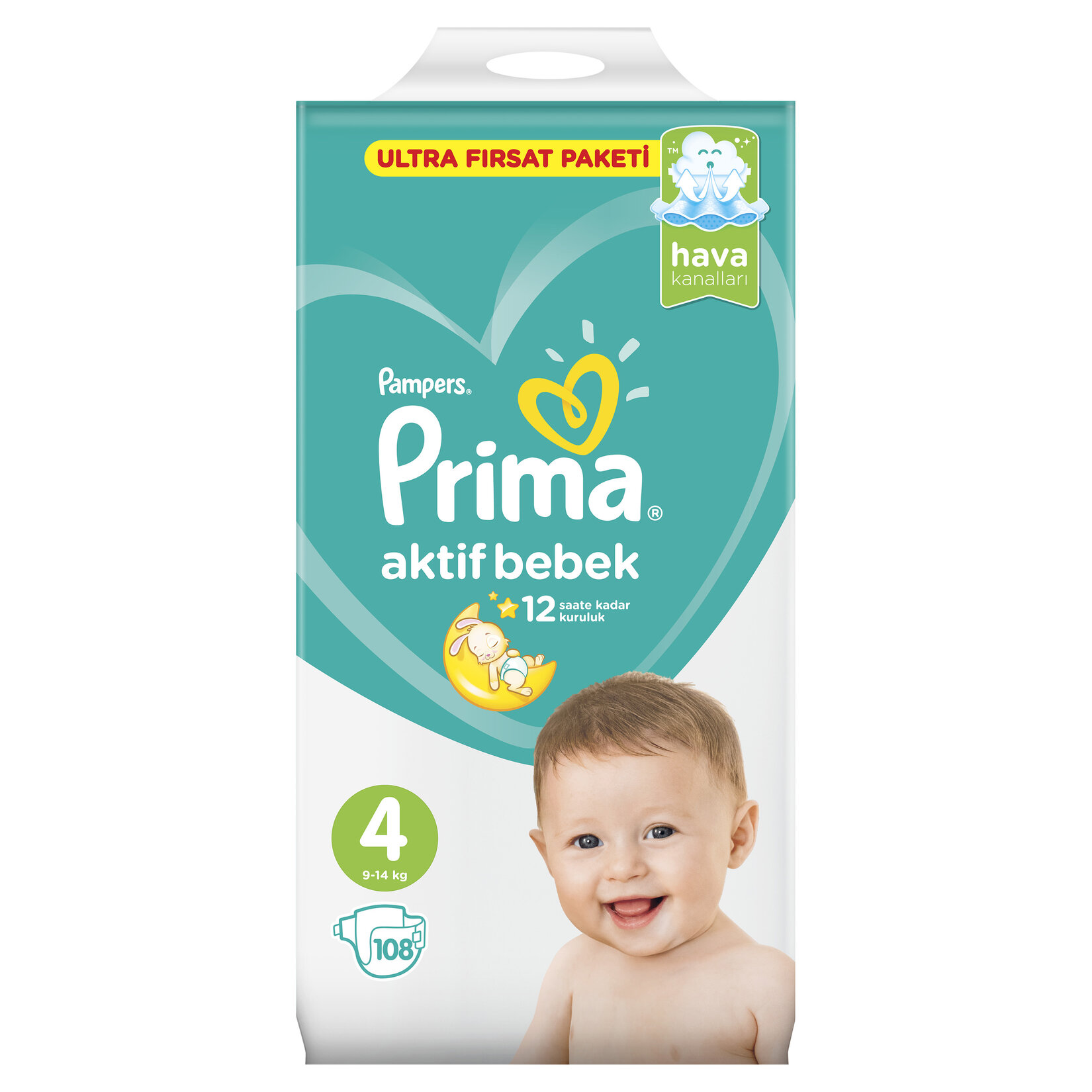 Prima Bebek Bezi Aktif Bebek 4 Beden 108 Adet Maxi Ultra Fırsat Paketi