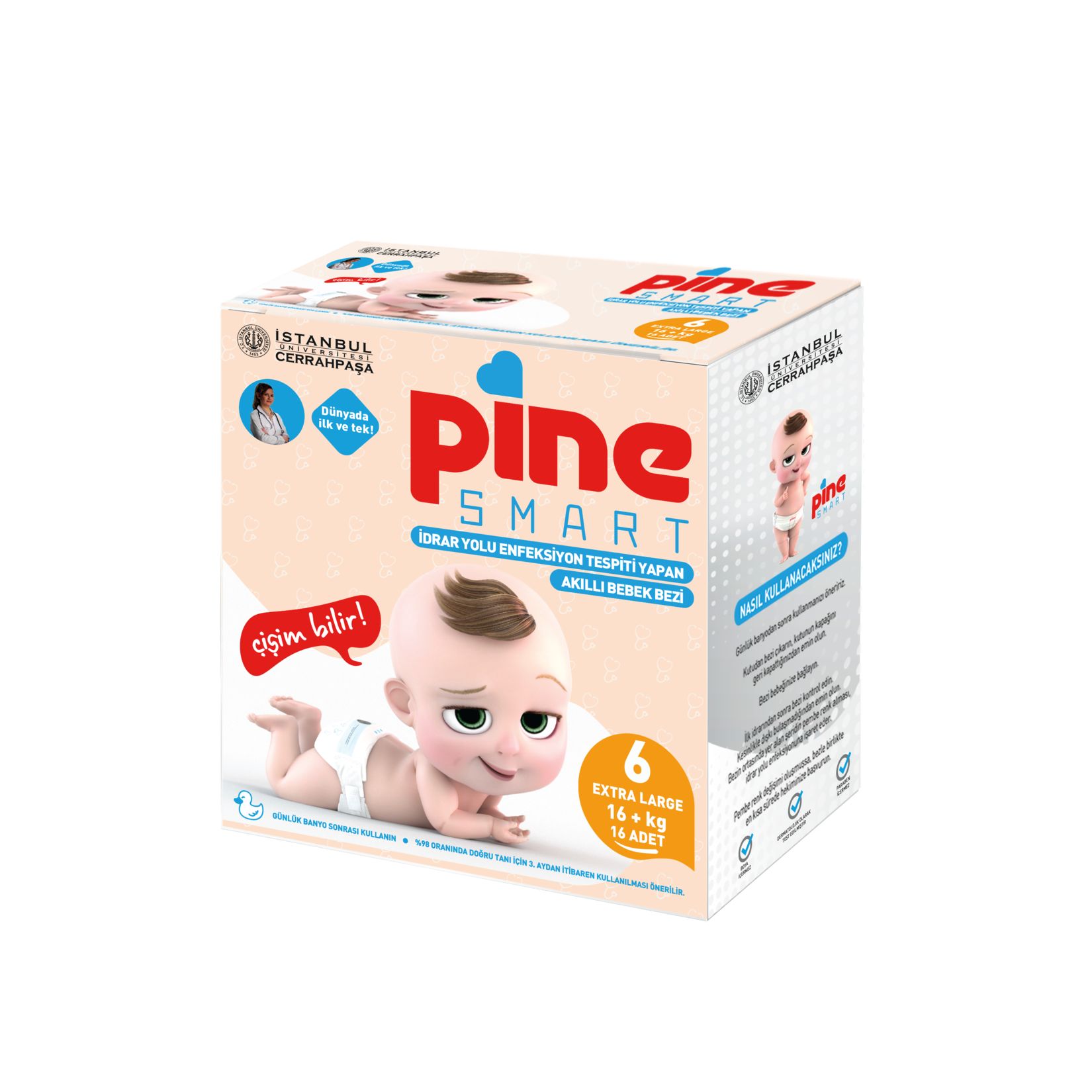Pine Smart Akıllı Bebek Bezi 6No Xlarge 16+Kg 16Lı