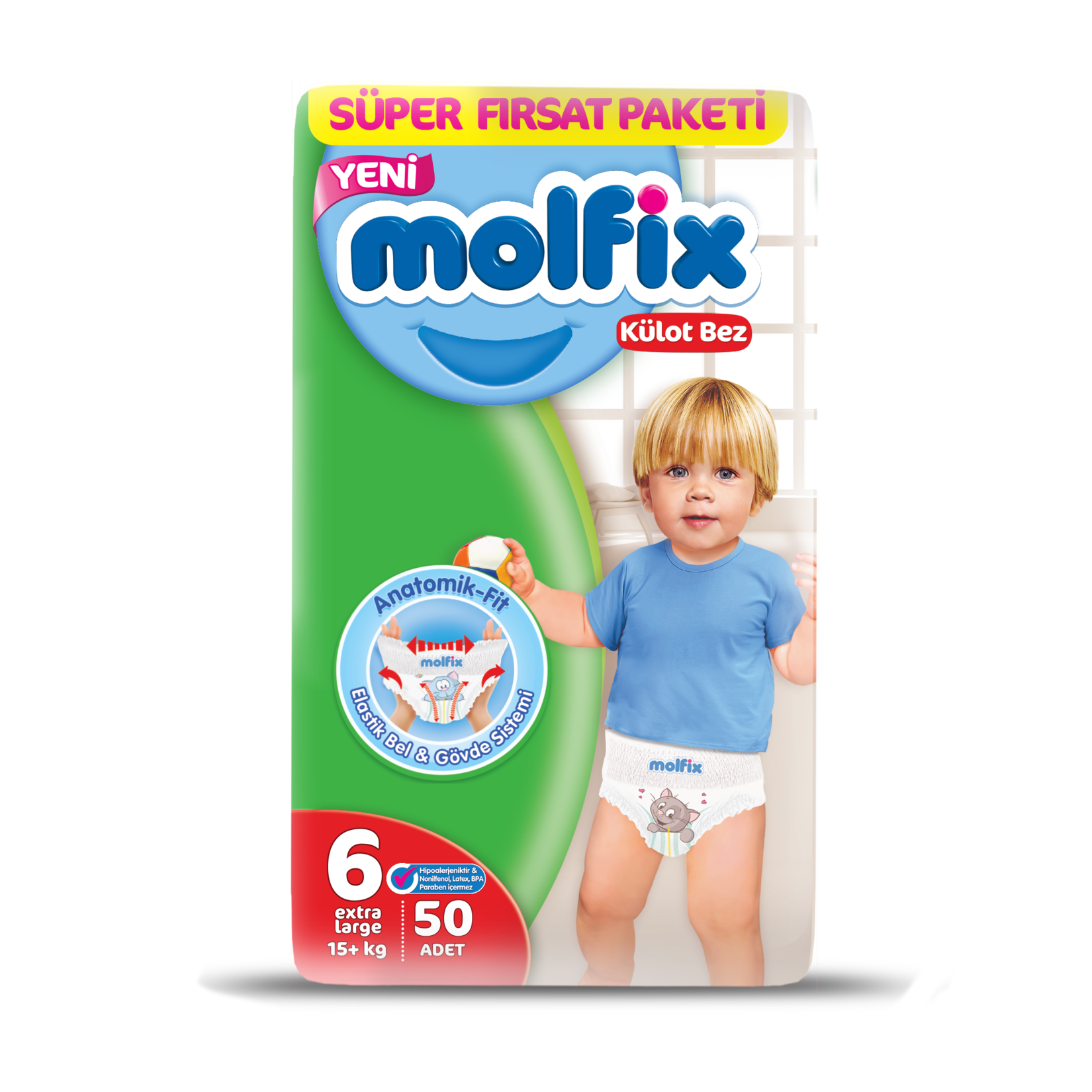 Molfix Külot Bez Süper Fırsat Paket 6 No Extra Large 50'Li