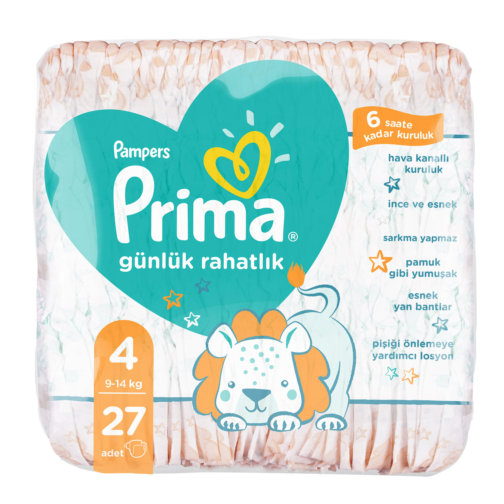 Prima Bebek Bezi Günlük Rahatlık 4 Beden 27 Adet Tekli Paket