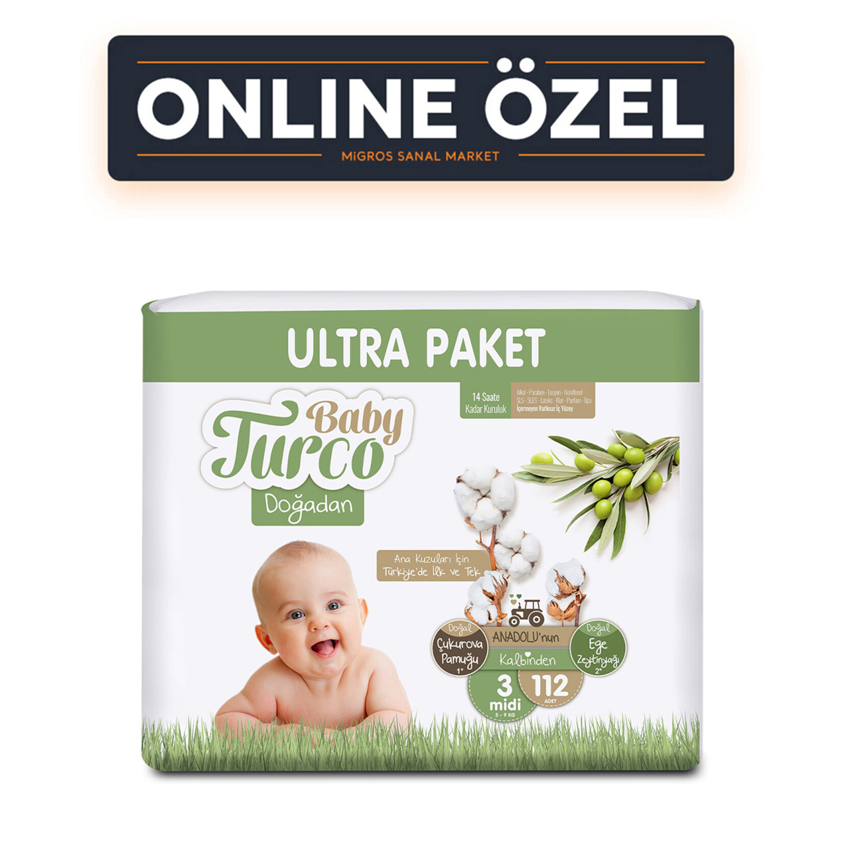 Baby Turco Doğadan Ultra Pkt 3 No Midi 112'Li