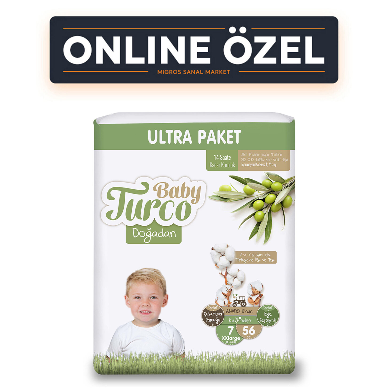 Baby Turco Doğadan Ultra Paket 7 No Xxl 56'Lı
