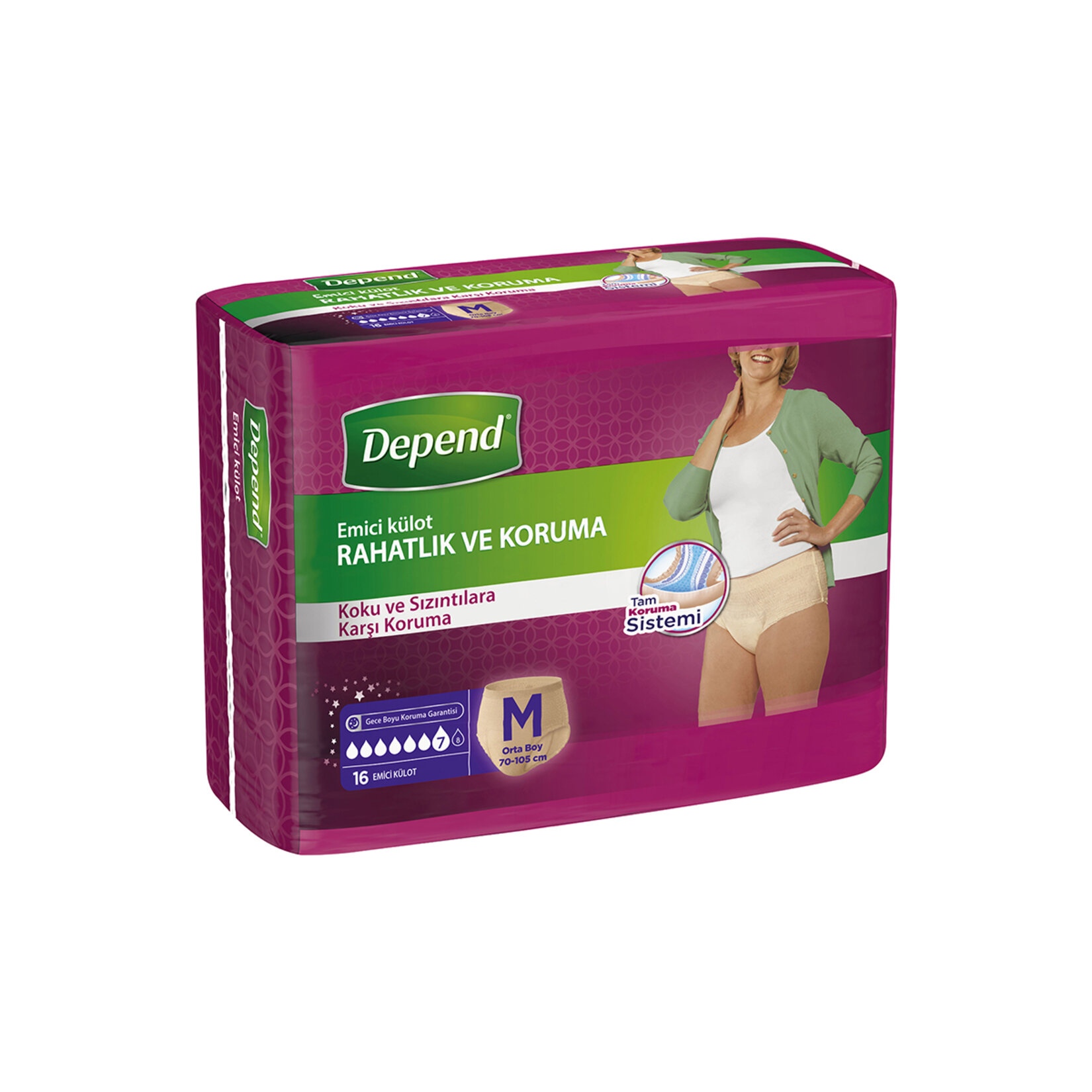 Depend Emici Külot Kadın Orta Ekonomik Paket 16'lı