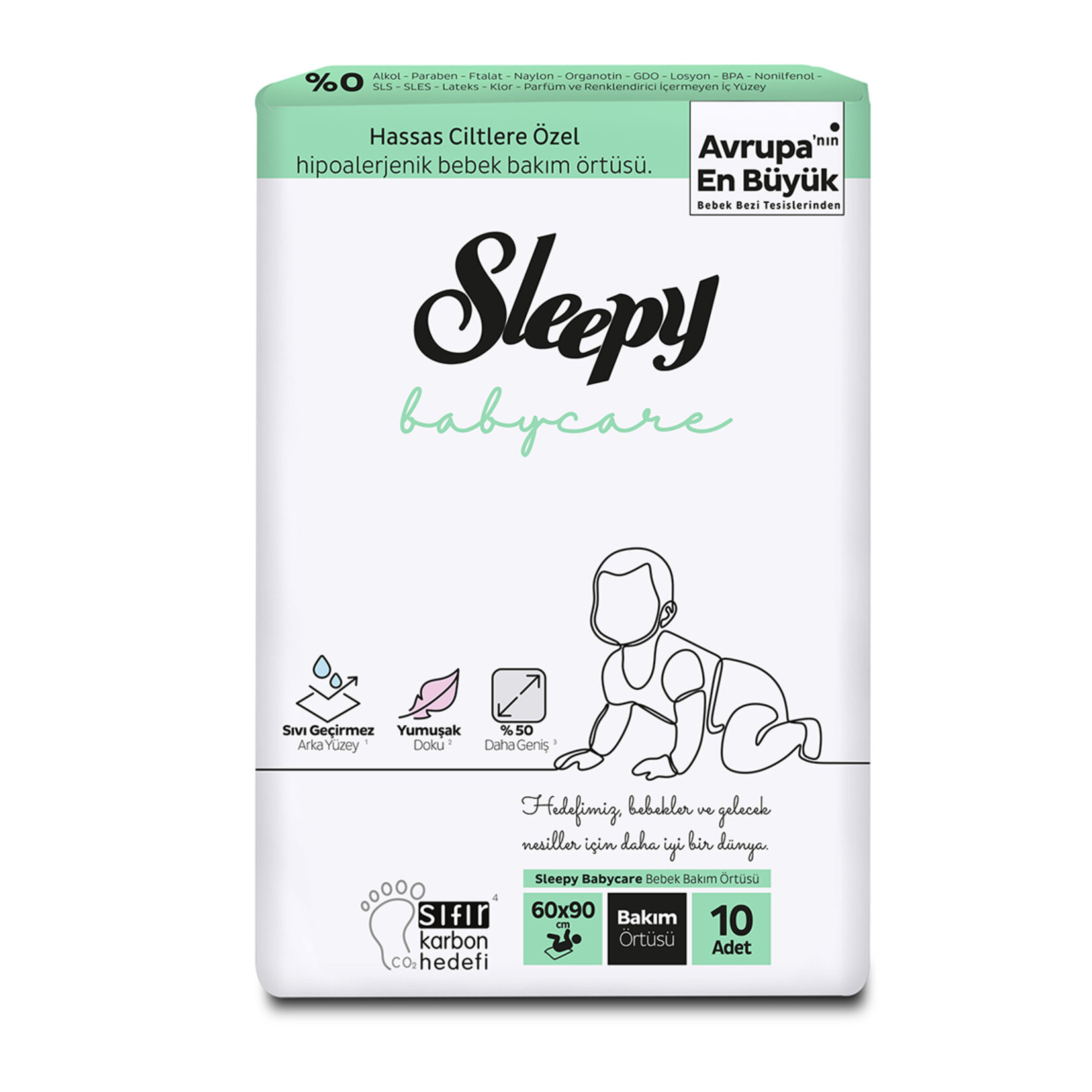 Sleepy Bebek Bakım Örtüsü 10 Adet