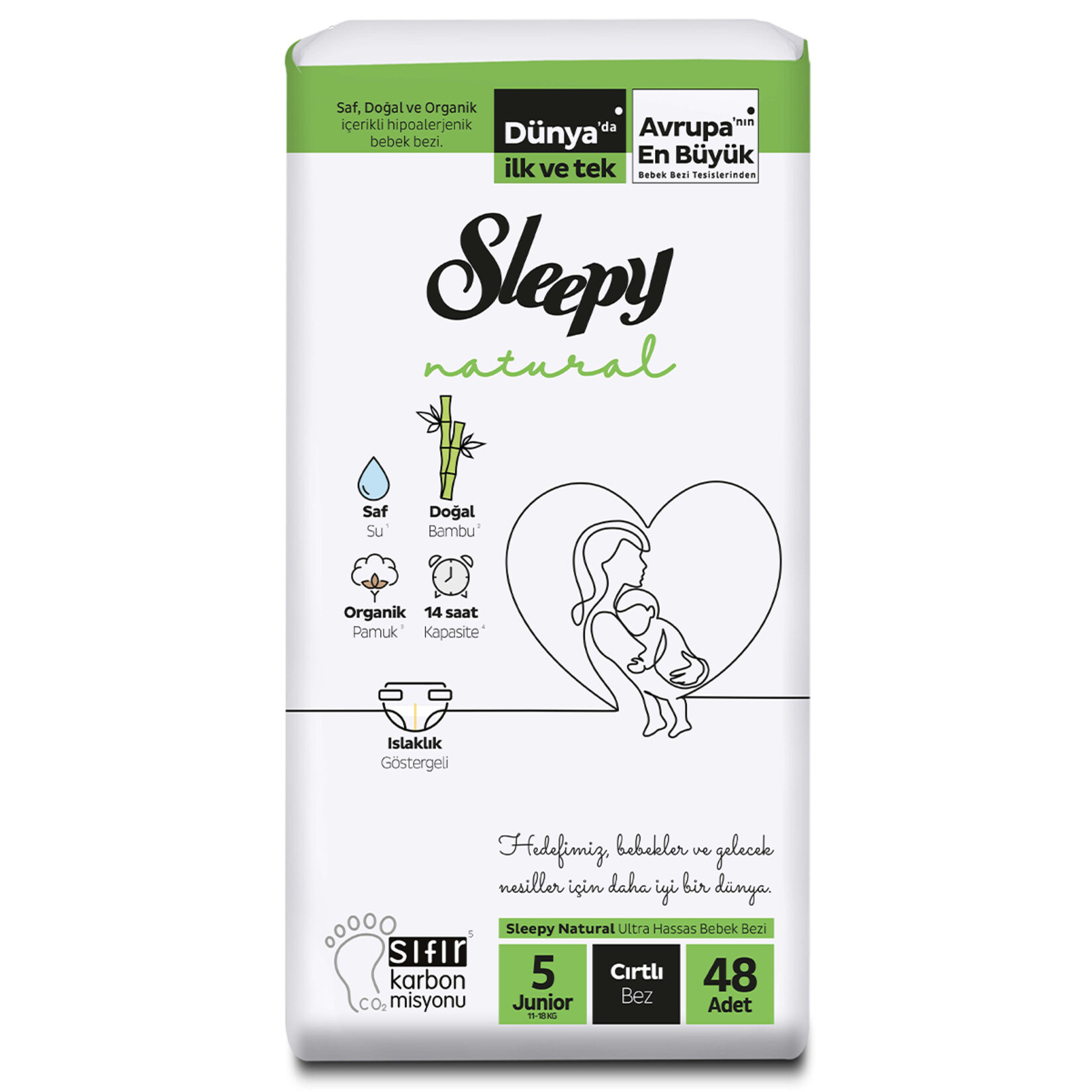 Sleepy Natural Jumbo Paket 5 No Jnr. 11-18 Kg 48'li