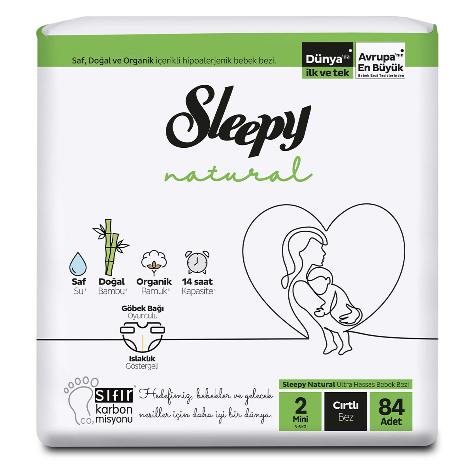 Sleepy Natural Jumbo Paket 2 No Mini 3-6 Kg 84'lü
