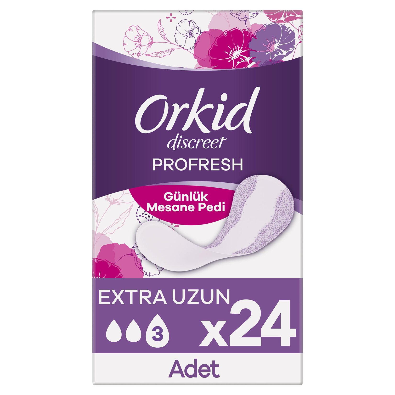 Orkid Mesane Pedi Uzun Süper Ekonomik Paket 24 Ped