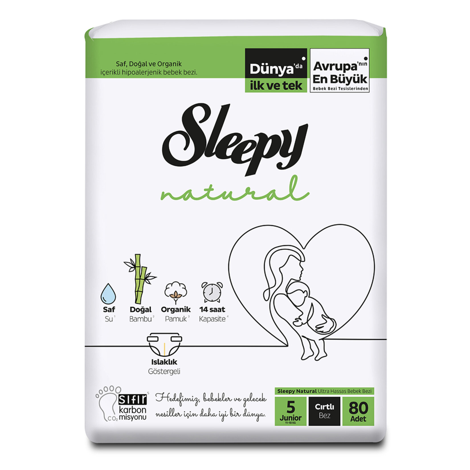 Sleepy Natural Ultra Fırsat Paket  5 Beden Junıor 11-18 Kg 80'Lı