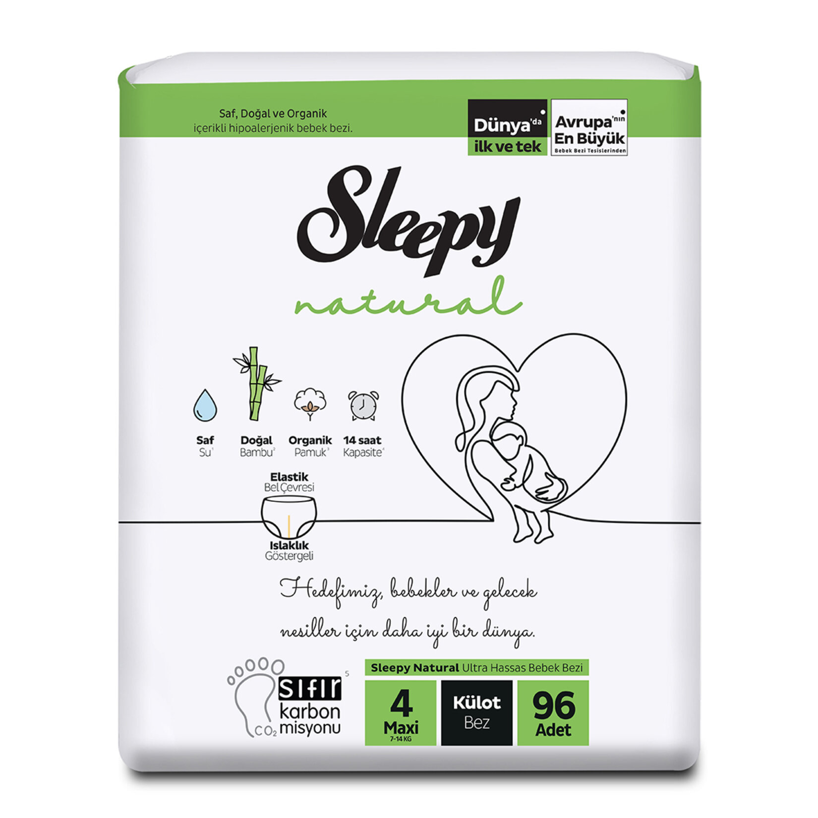 Sleepy Natural 4'lü Jumbo.4 Maxi 7-14 Kg 96 Adet