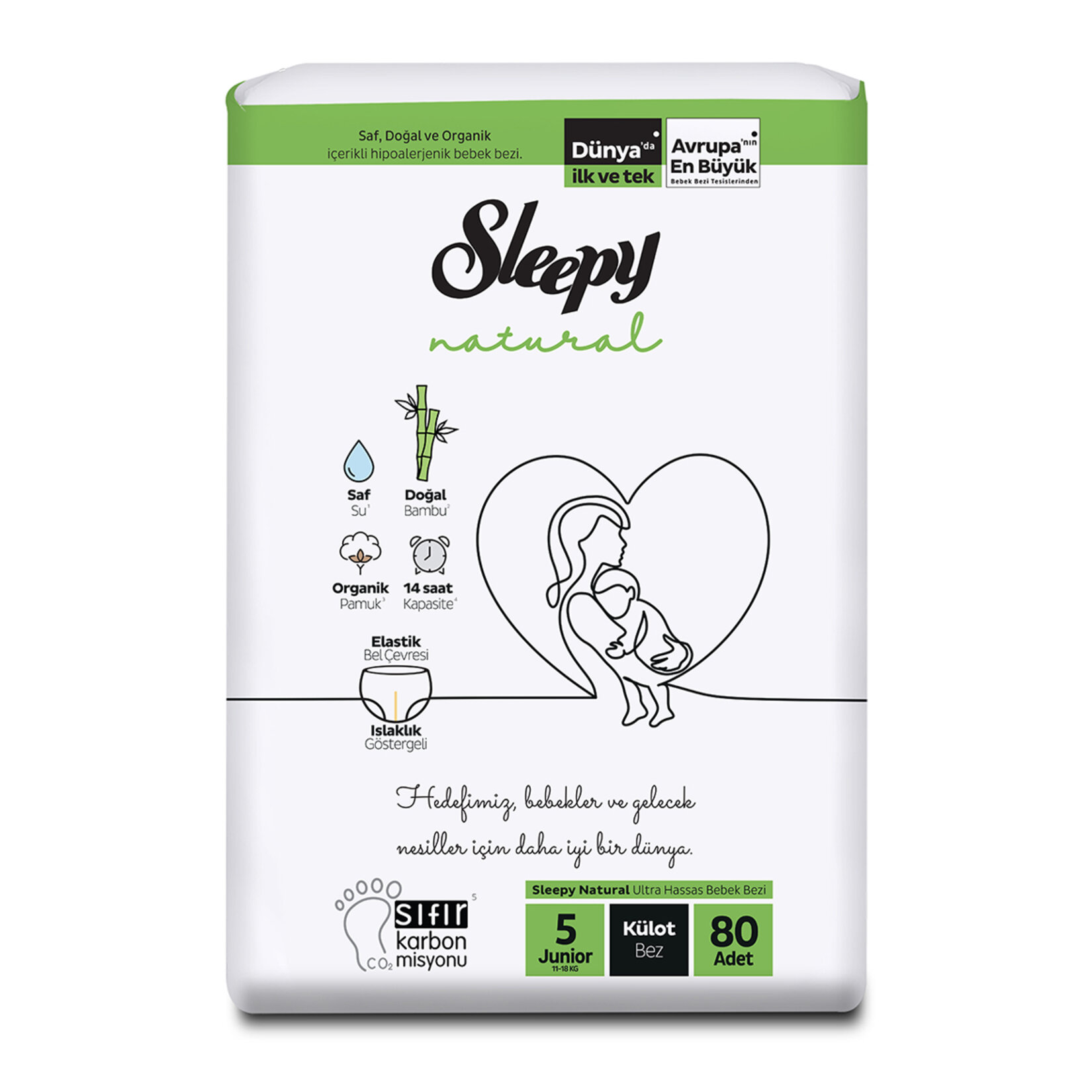 Sleepy Natural 4'lü Jumbo 5 Junior 11-18 Kg 80'li