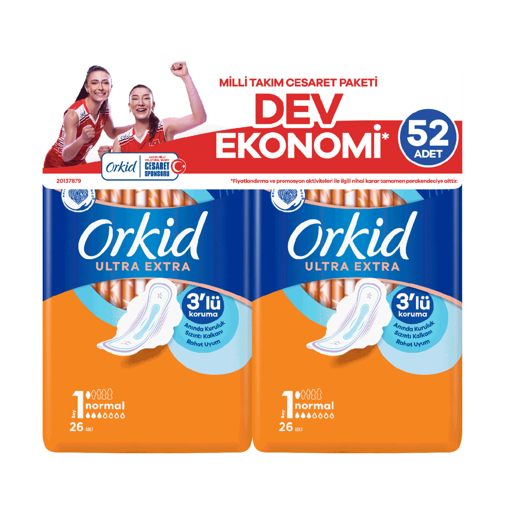 Orkid Ultra Extra Cesaret Paketi Normal 2x26'lı