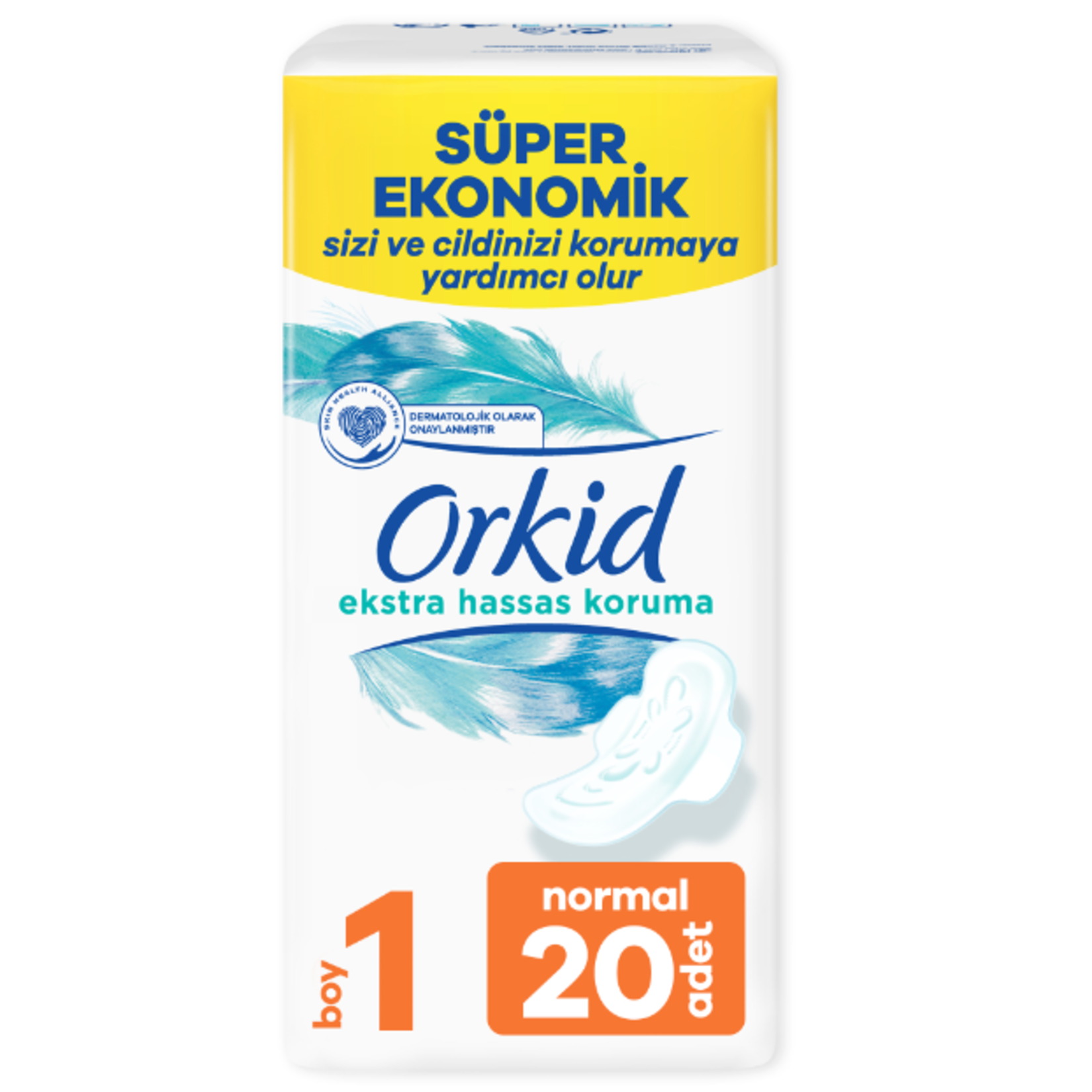 Orkid Extra Hassas Koruma Normal (Boy 1) Kanatlı Hijyenik Ped 20 Adet