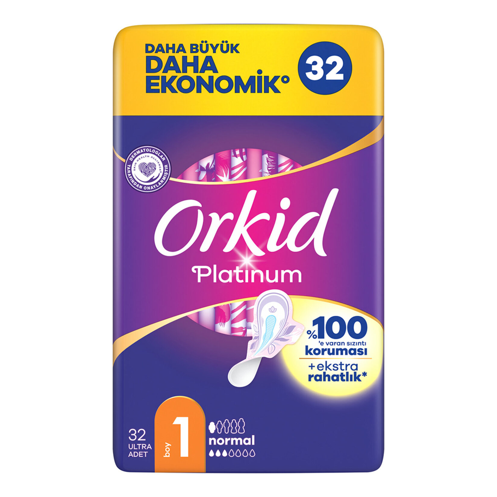 Orkid Platinum Dörtlü Paket Normal Ped 32'li