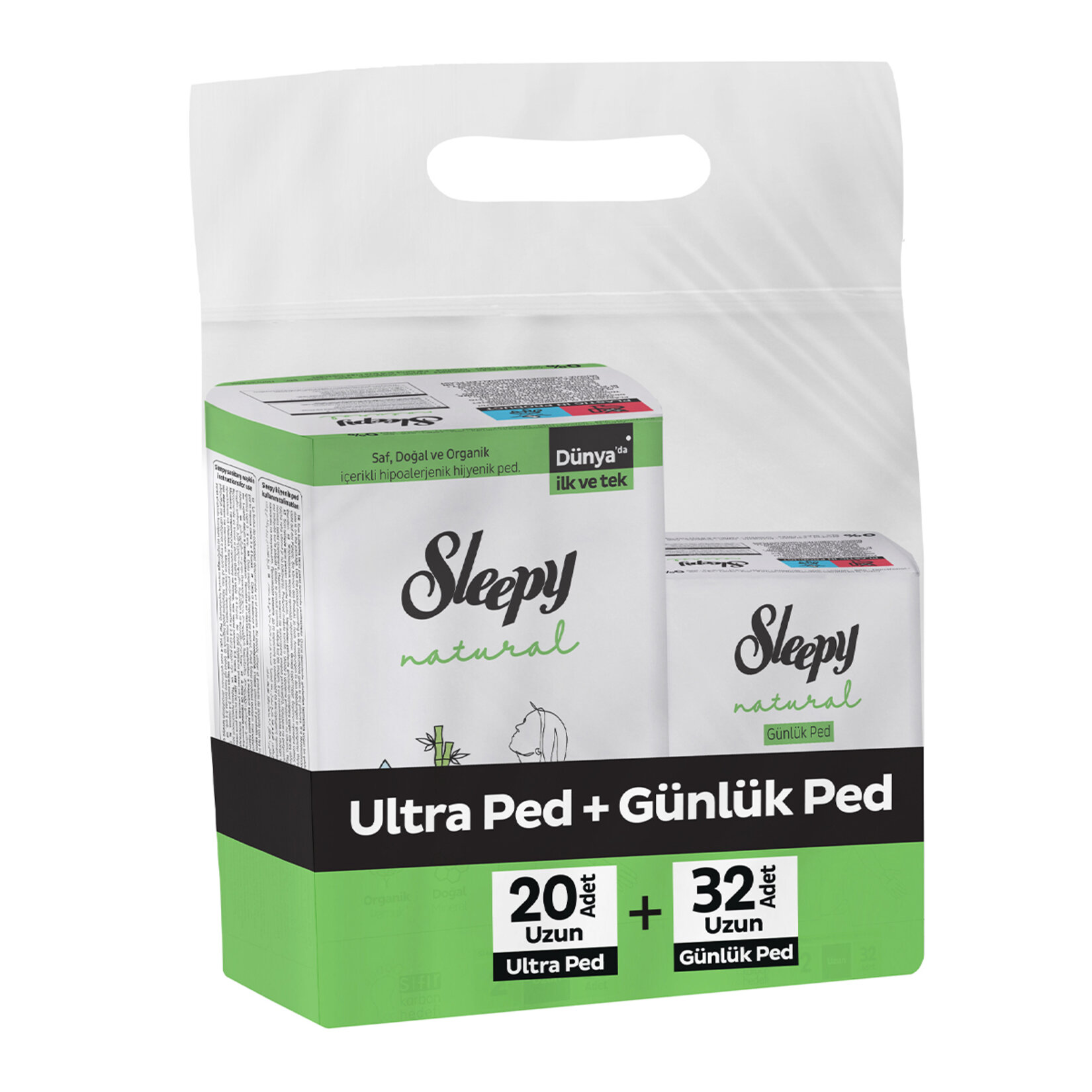 Sleepy Naturel Ultra Uzun Ped 20'li + Günlük Ped 32'li