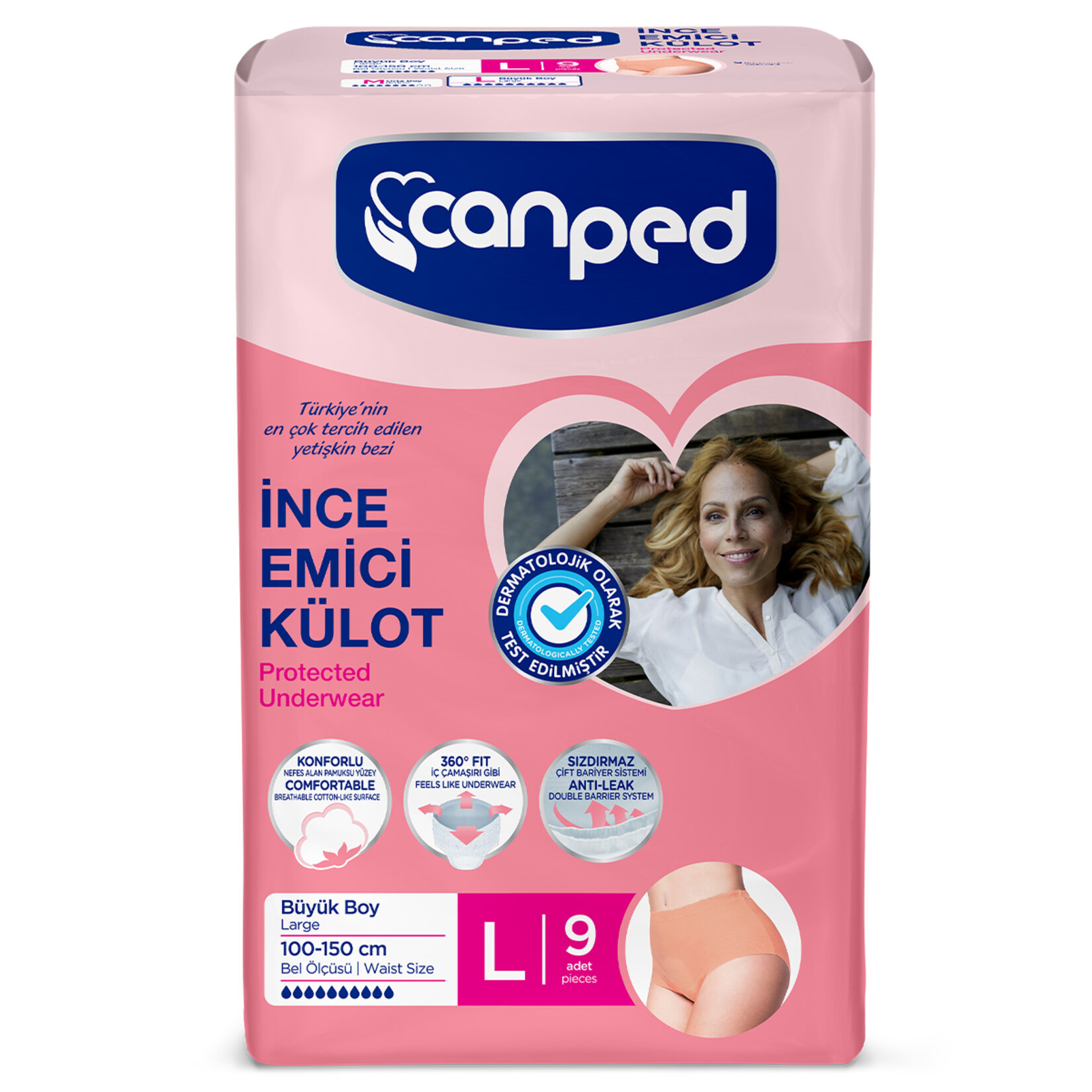 Canped İnce Emici Külot Büyük 9'lu