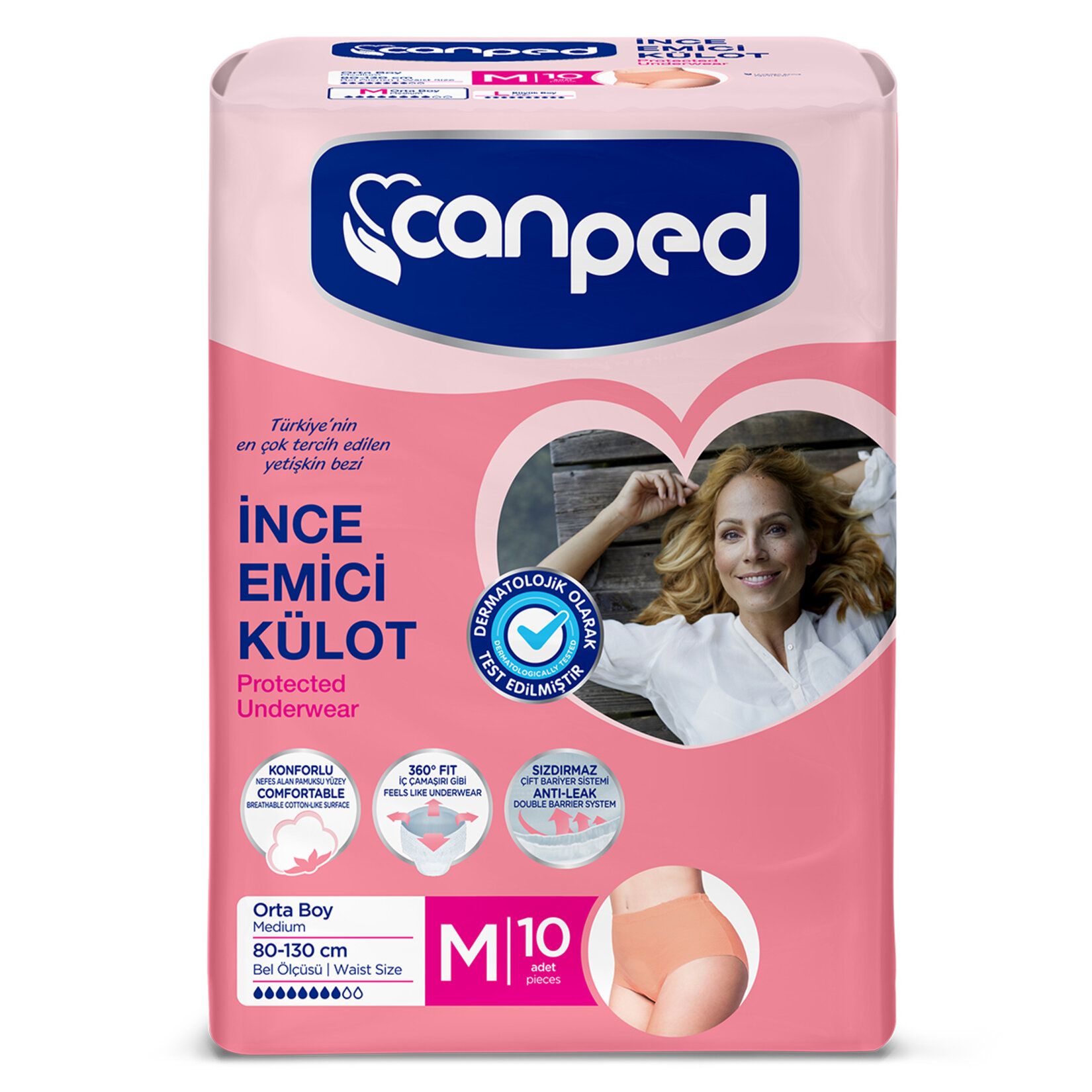 Canped İnce Emici Külot Orta 10'lu