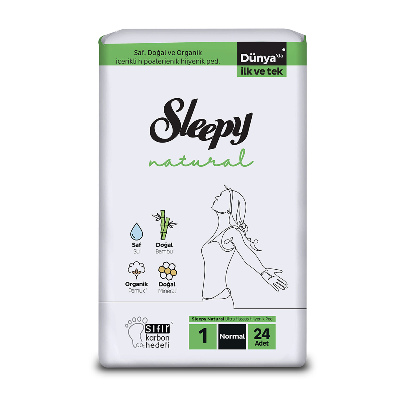 Sleepy Natural Ultra Hassas Hijyenik Ped Normal 24'lü
