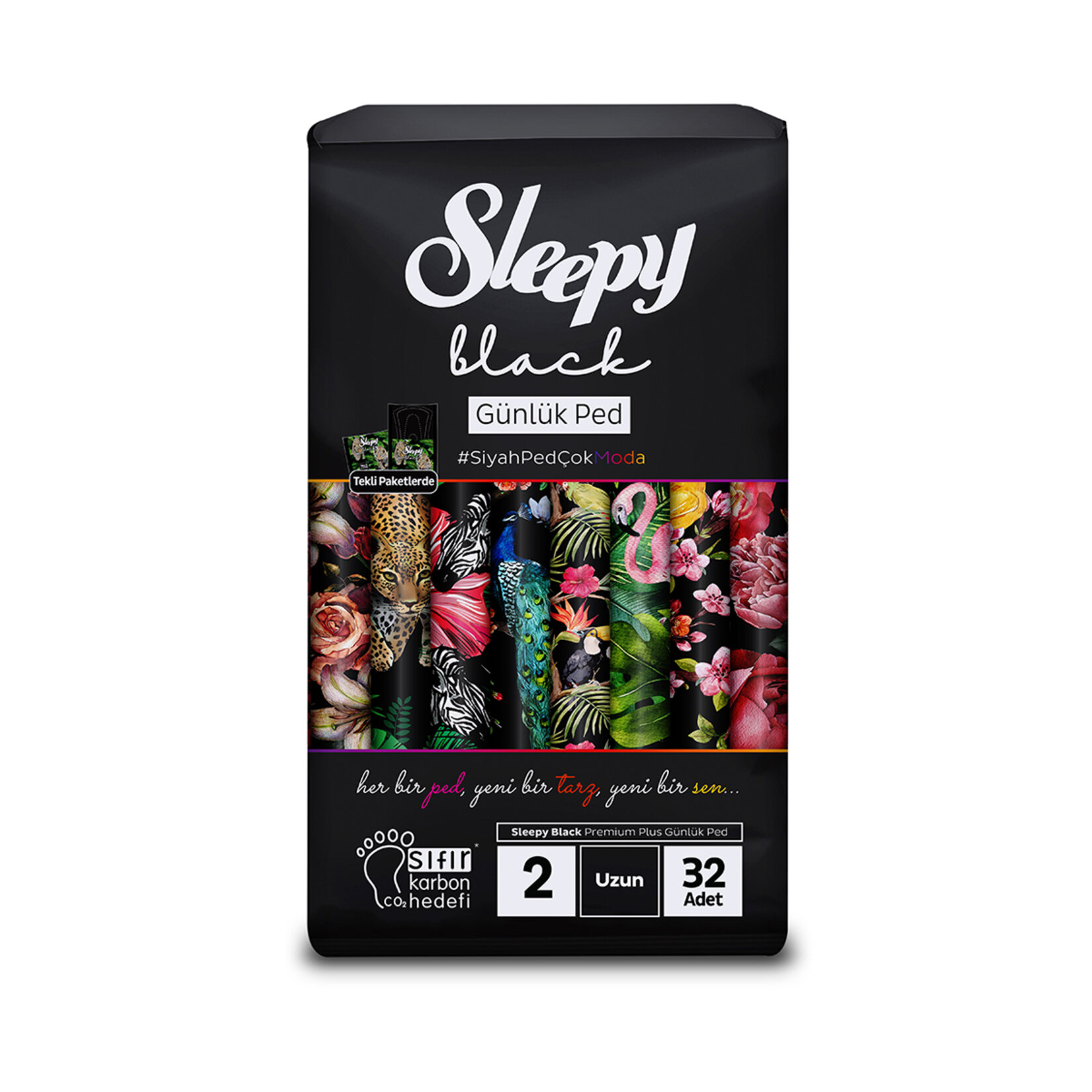Sleepy Black Premium Plus Günlük Ped Uzun 32'li