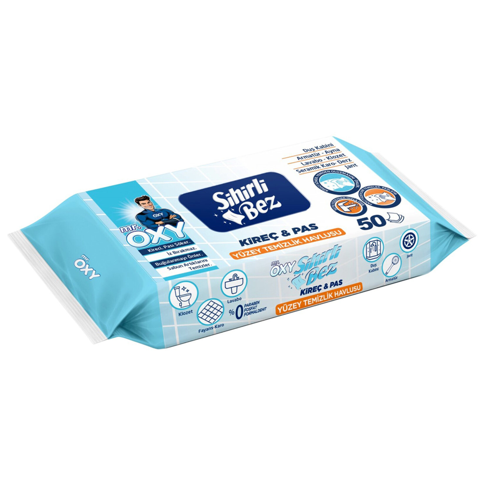 Mr.Oxy Kireç & Pas Yüzey Temizlik Havlusu 50'li